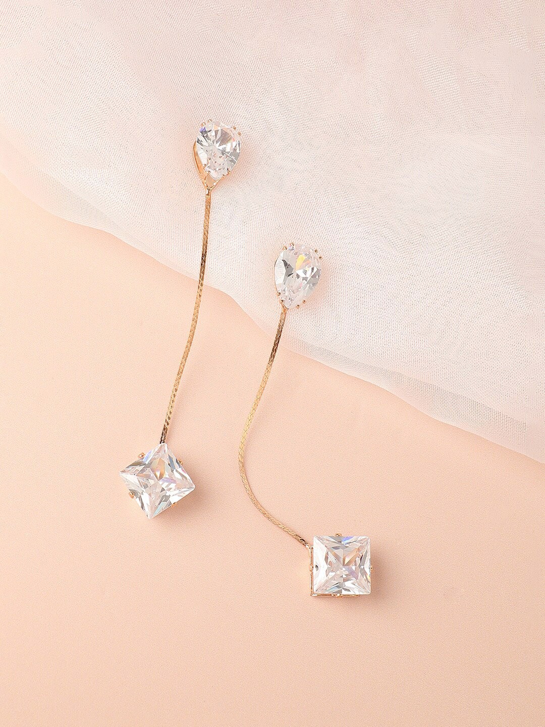 

SOHI Silver Plated Dome Shaped Drop Earrings