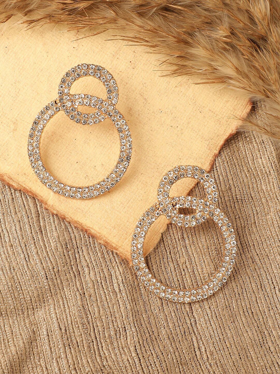 

SOHI Gold Plated Circular Drop Earrings