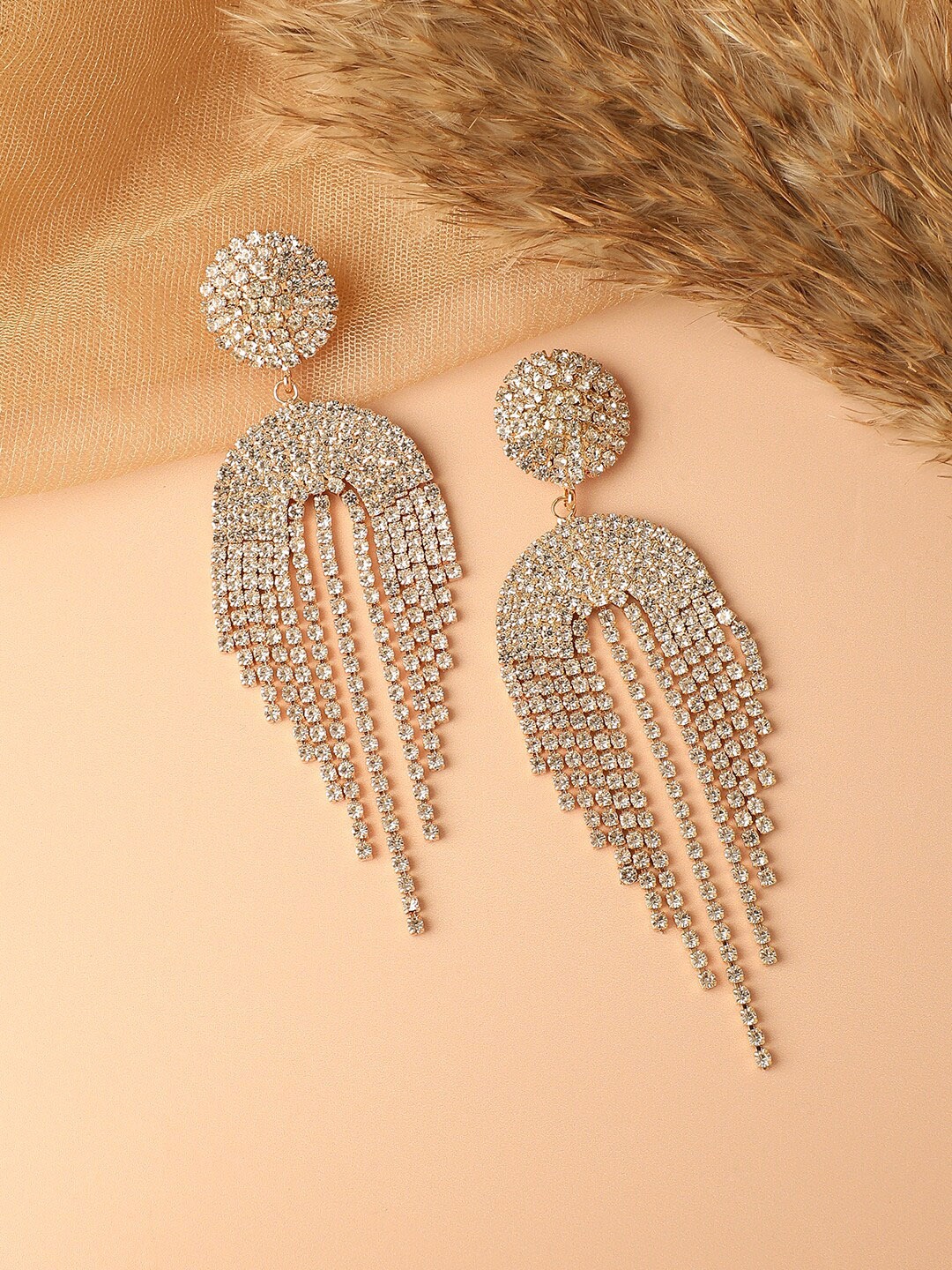 

SOHI Silver-Plated Contemporary Drop Earrings