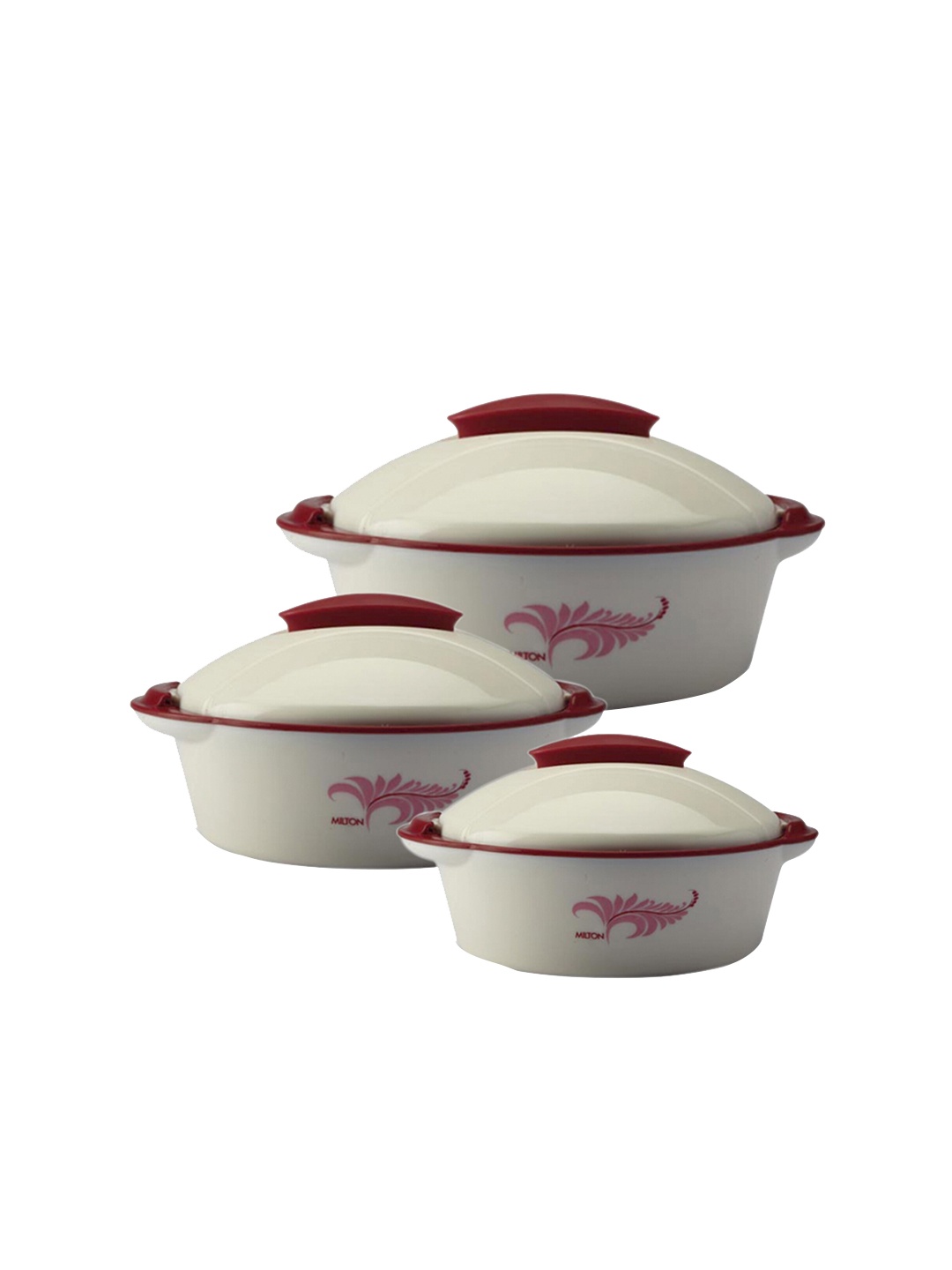 

Milton Crisp Dlx Pink Set of 3 Insulated Inner Stainless Steel Casserole - 1.70 L 1.05 L & 430 ml