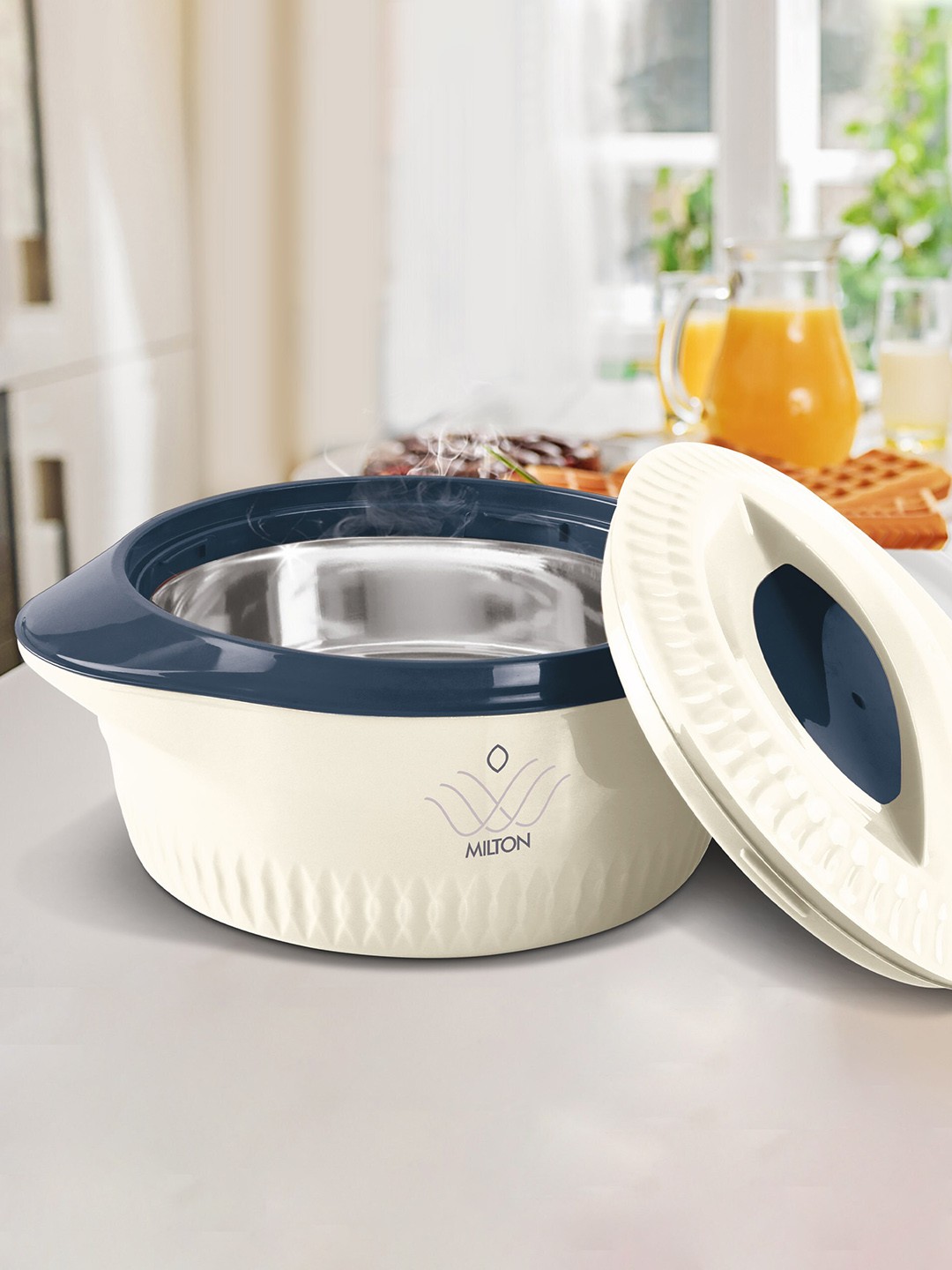 

Milton Royal Regular 3 Pc Insulated Inner Stainless Steel Casserole Set, Navy blue