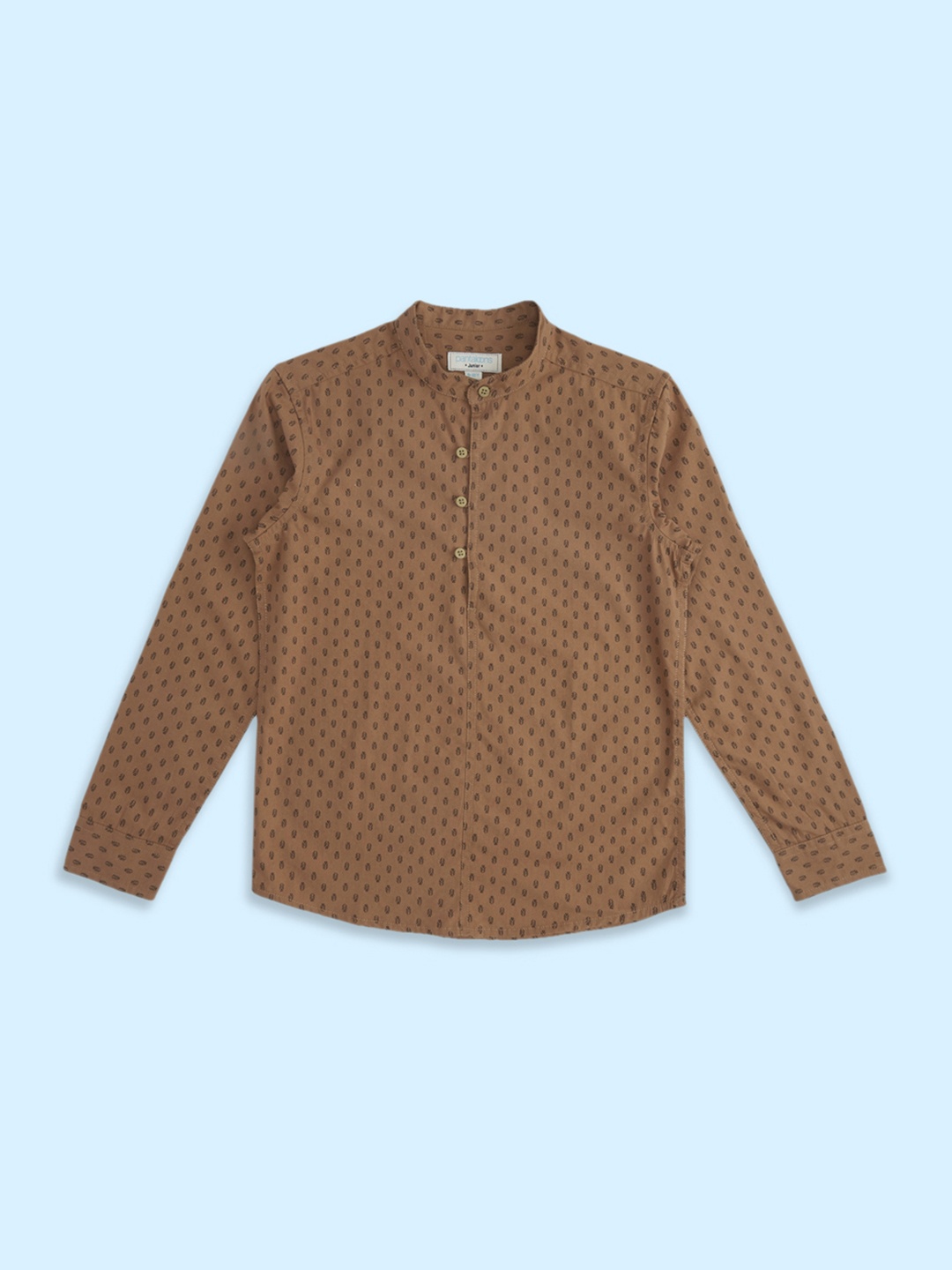 

Pantaloons Junior Boys Printed Cotton Casual Shirt, Brown