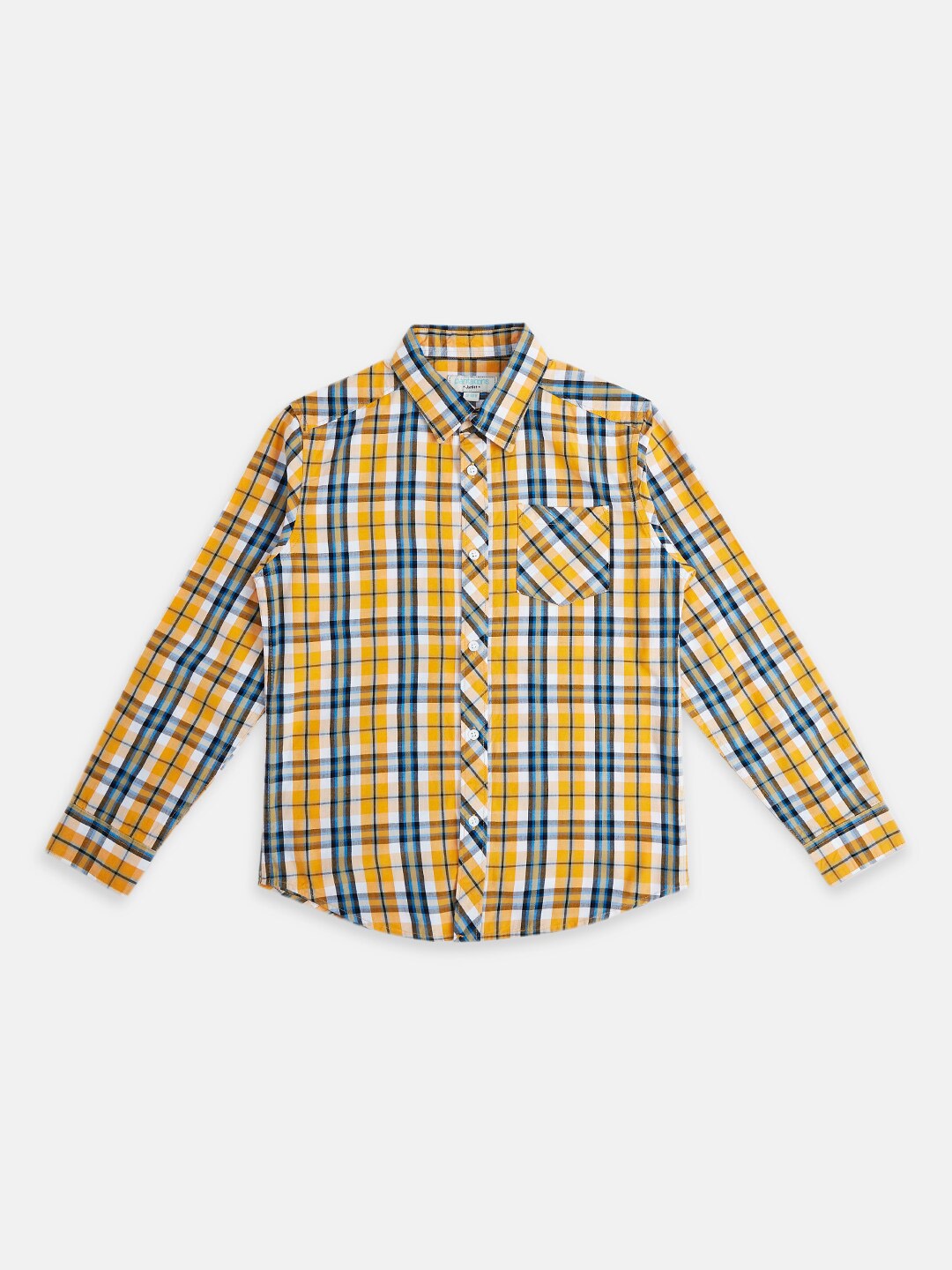 

Pantaloons Junior Boys Tartan Checked Cotton Casual Shirt, Yellow