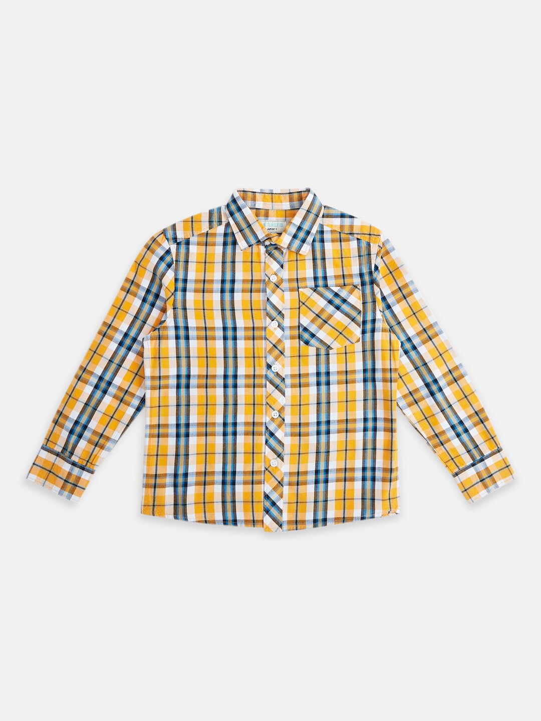 

Pantaloons Junior Boys Tartan Checked Cotton Casual Shirt, Yellow