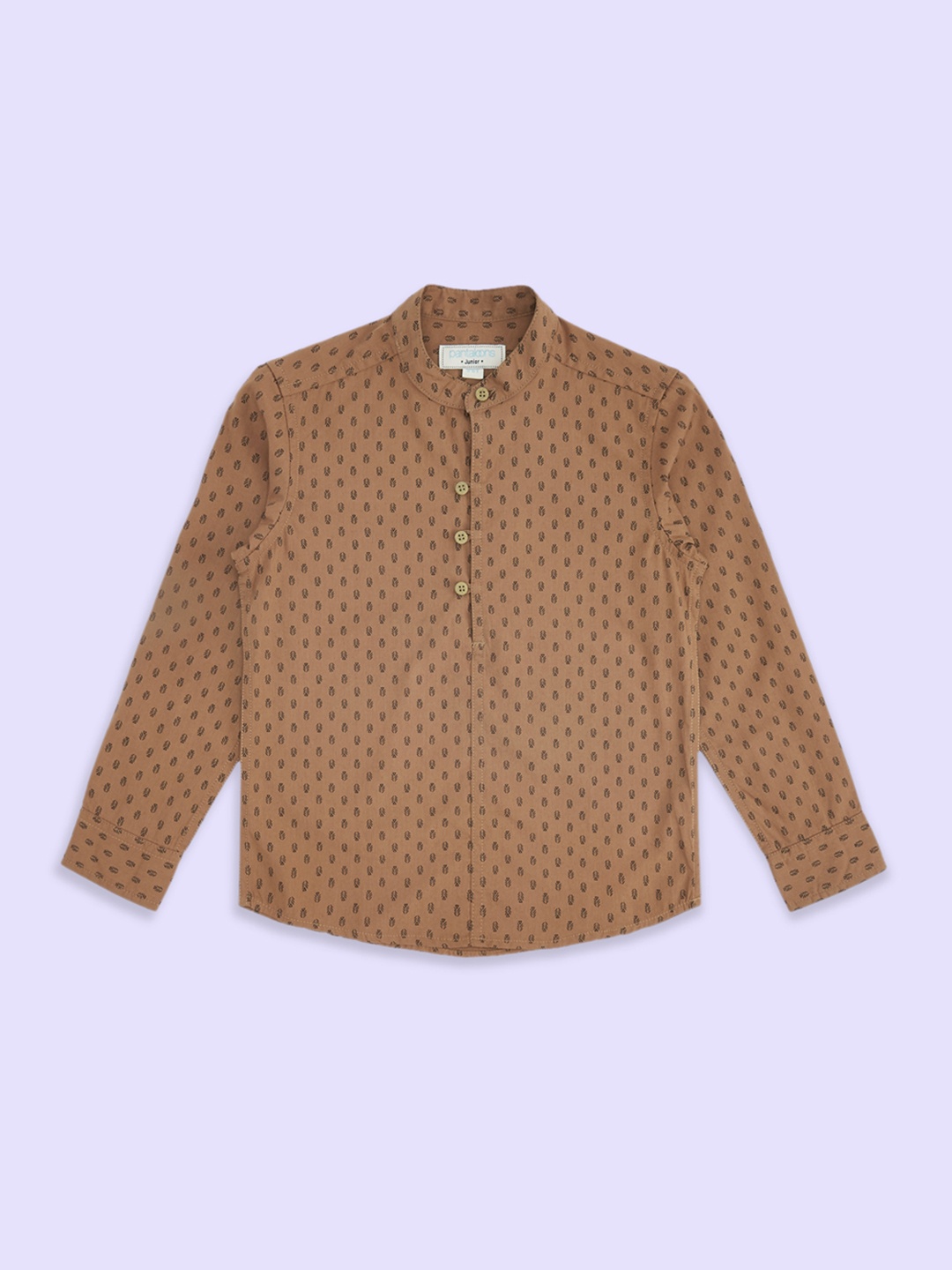 

Pantaloons Junior Boys Printed Cotton Casual Shirt, Brown