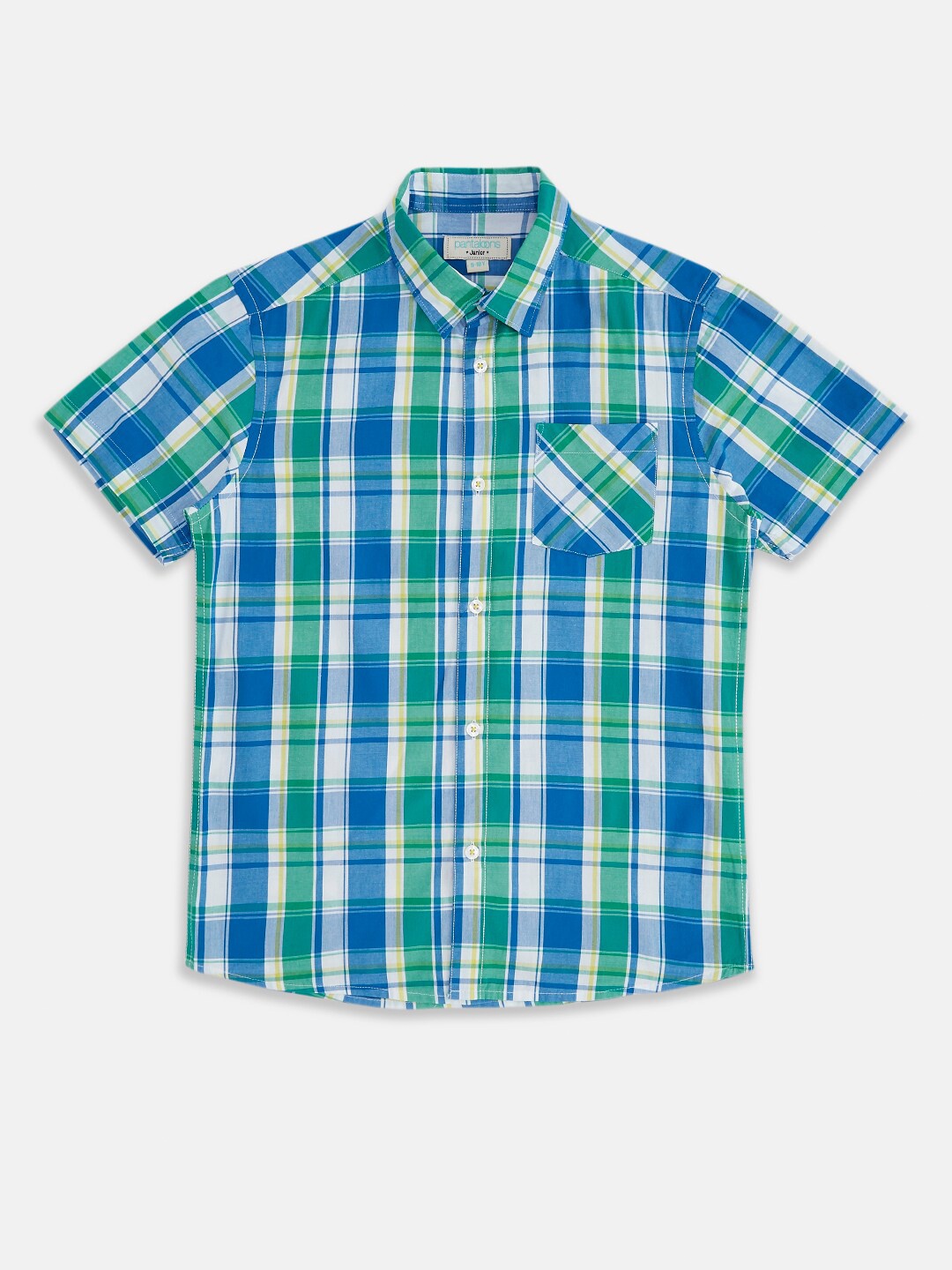 

Pantaloons Junior Boys Checked Casual Cotton Shirt, Green