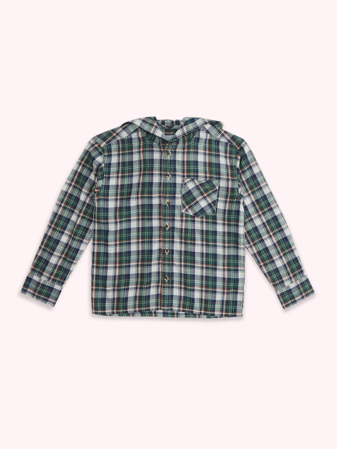 

Pantaloons Junior Boys Tartan Checks Casual Cotton Shirt, Green