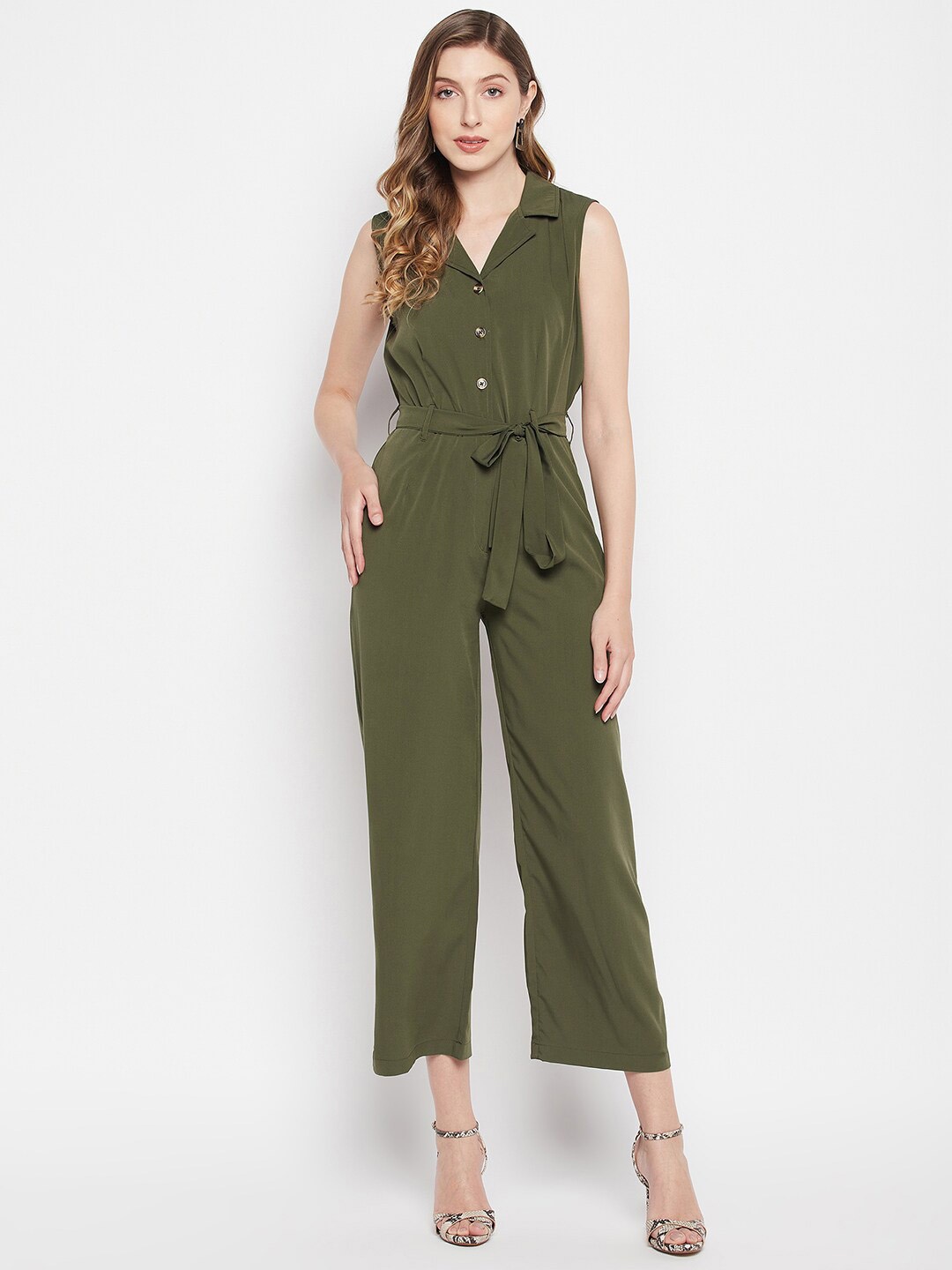 

Color Cocktail Women Basic Jumpsuit, Olive