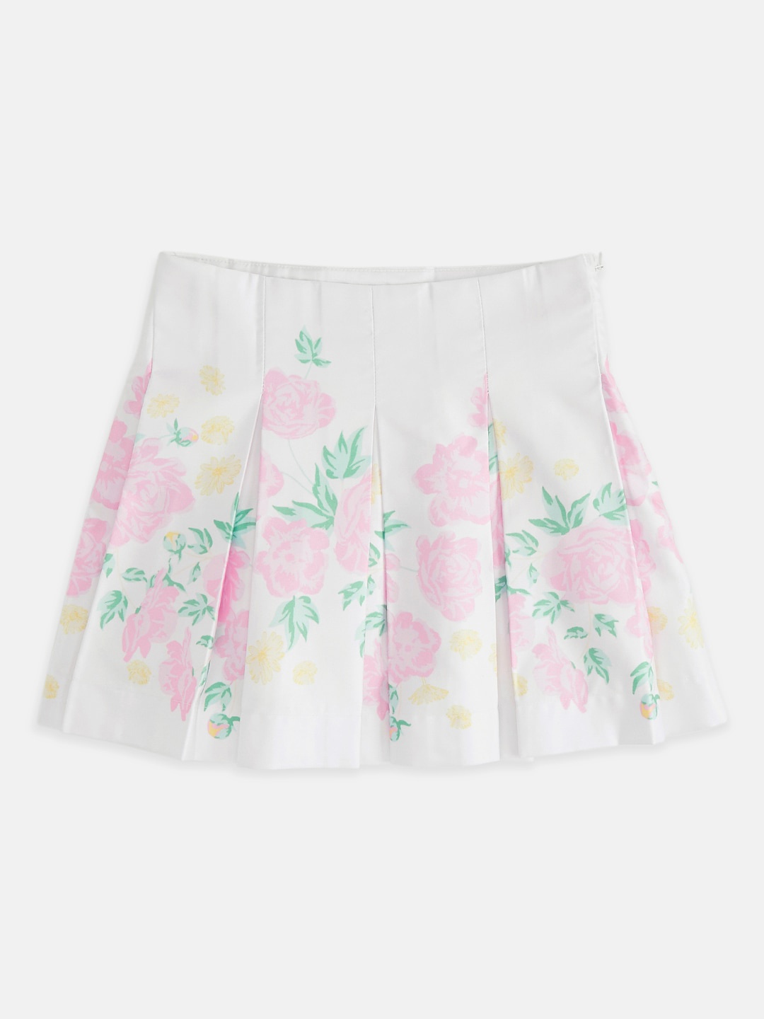 

Pantaloons Junior Girls Floral Printed Flared A-Line Skirt, White