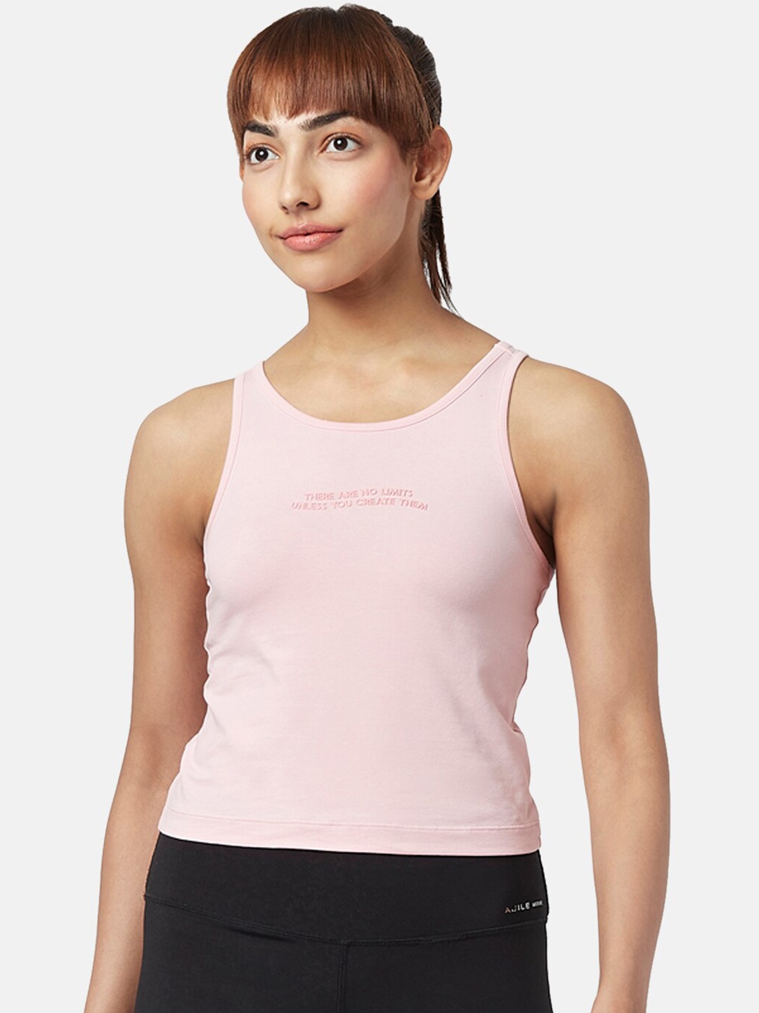 

Ajile by Pantaloons Printed Tank Crop Top, Pink