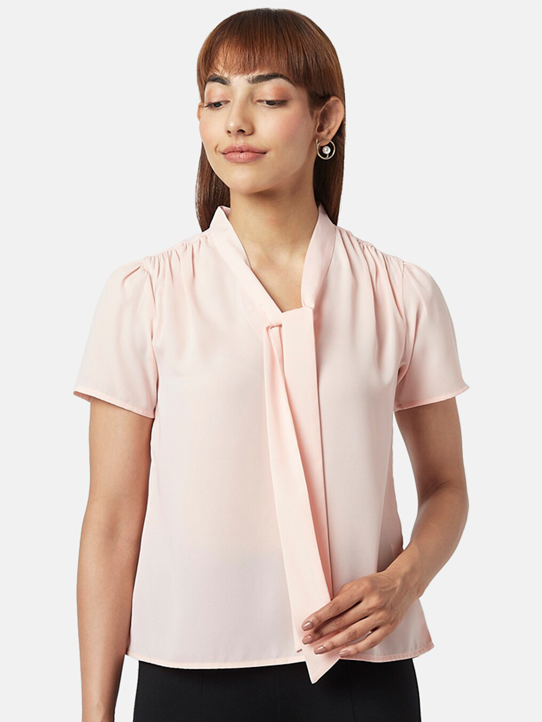 

Annabelle by Pantaloons V-neck Regular Top, Pink