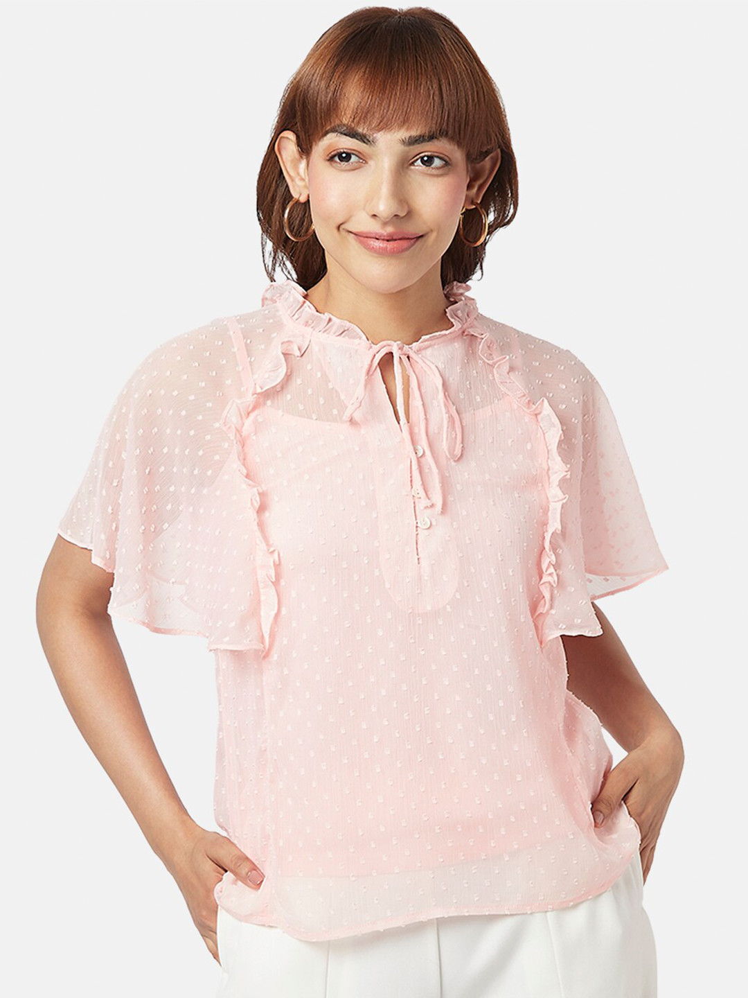 

Honey by Pantaloons Tie-Up Neck Top, Pink