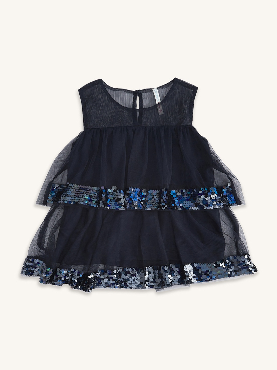 

Pantaloons Junior Embellished Tiered Top, Navy blue