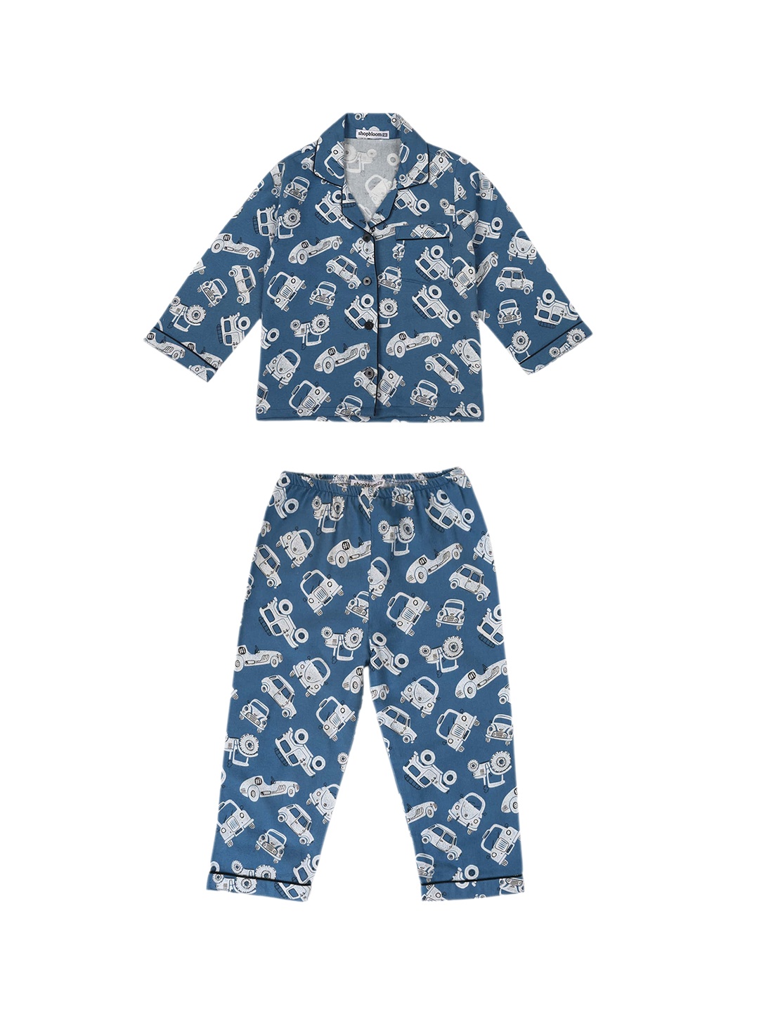 

shopbloom Kids Printed Pure Cotton Night suit, Blue