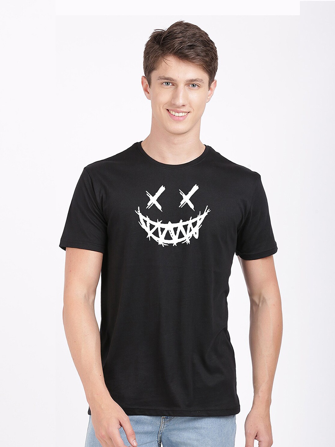 

BLACK RADIO Men Printed Slim Fit Cotton T-shirt