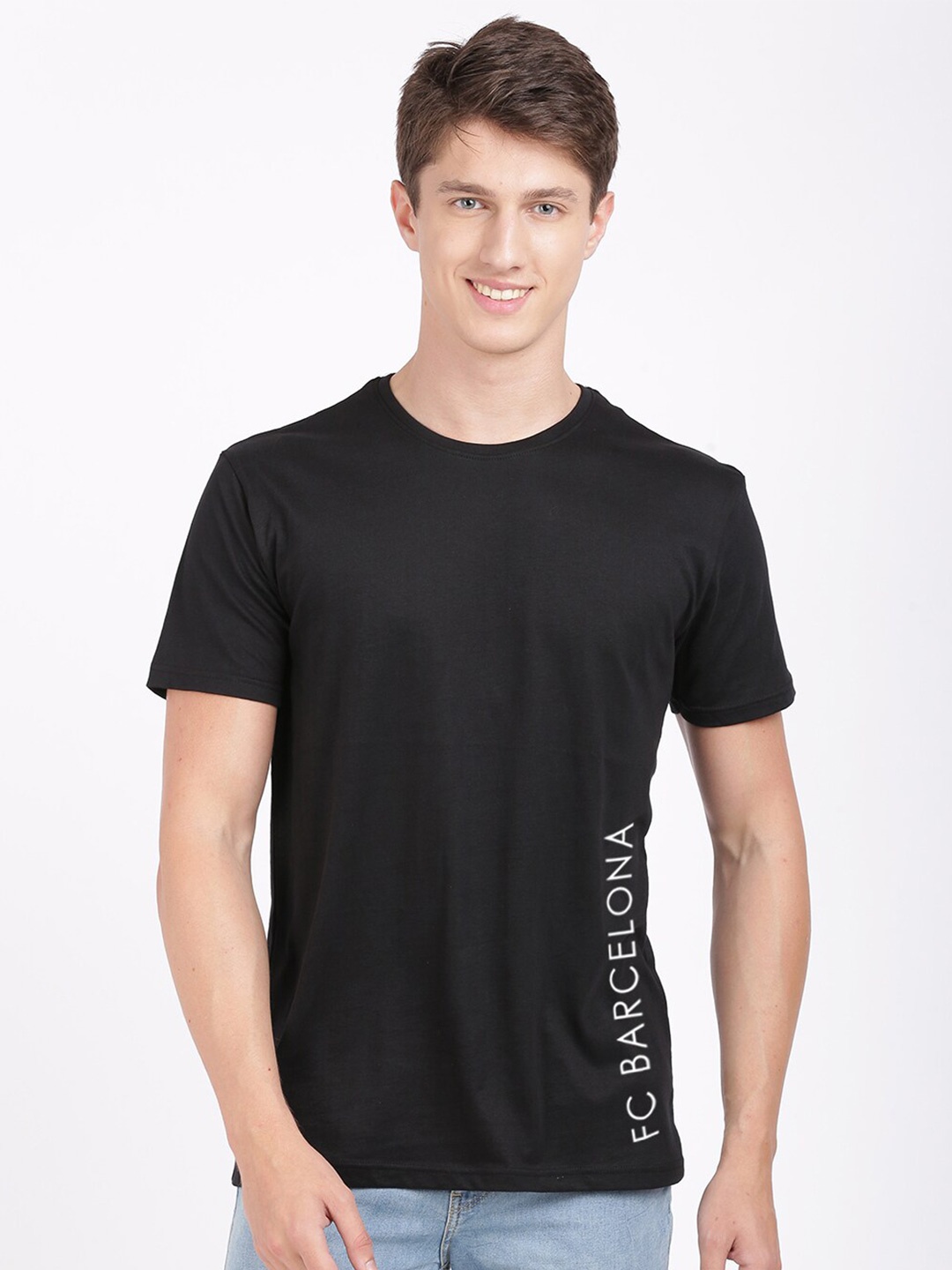 

BLACK RADIO Men Slim Fit Pure Cotton T-shirt