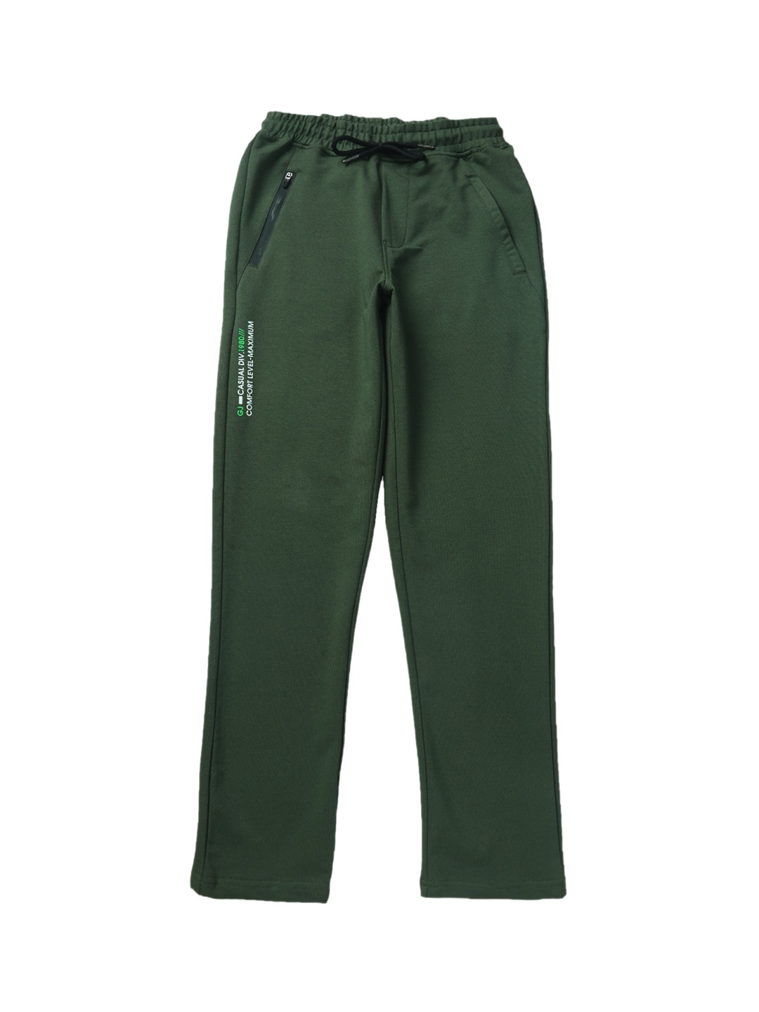 

Gini and Jony Boys Print On Side Zip Pocket Cotton Track Pant, Green