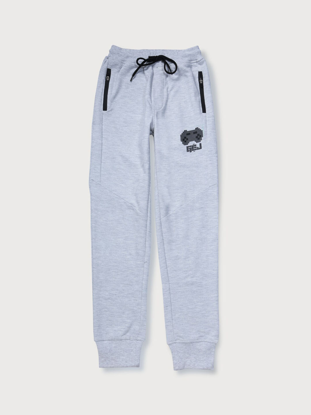 

Gini and Jony Boys Graphic Printed Cotton Joggers, Grey
