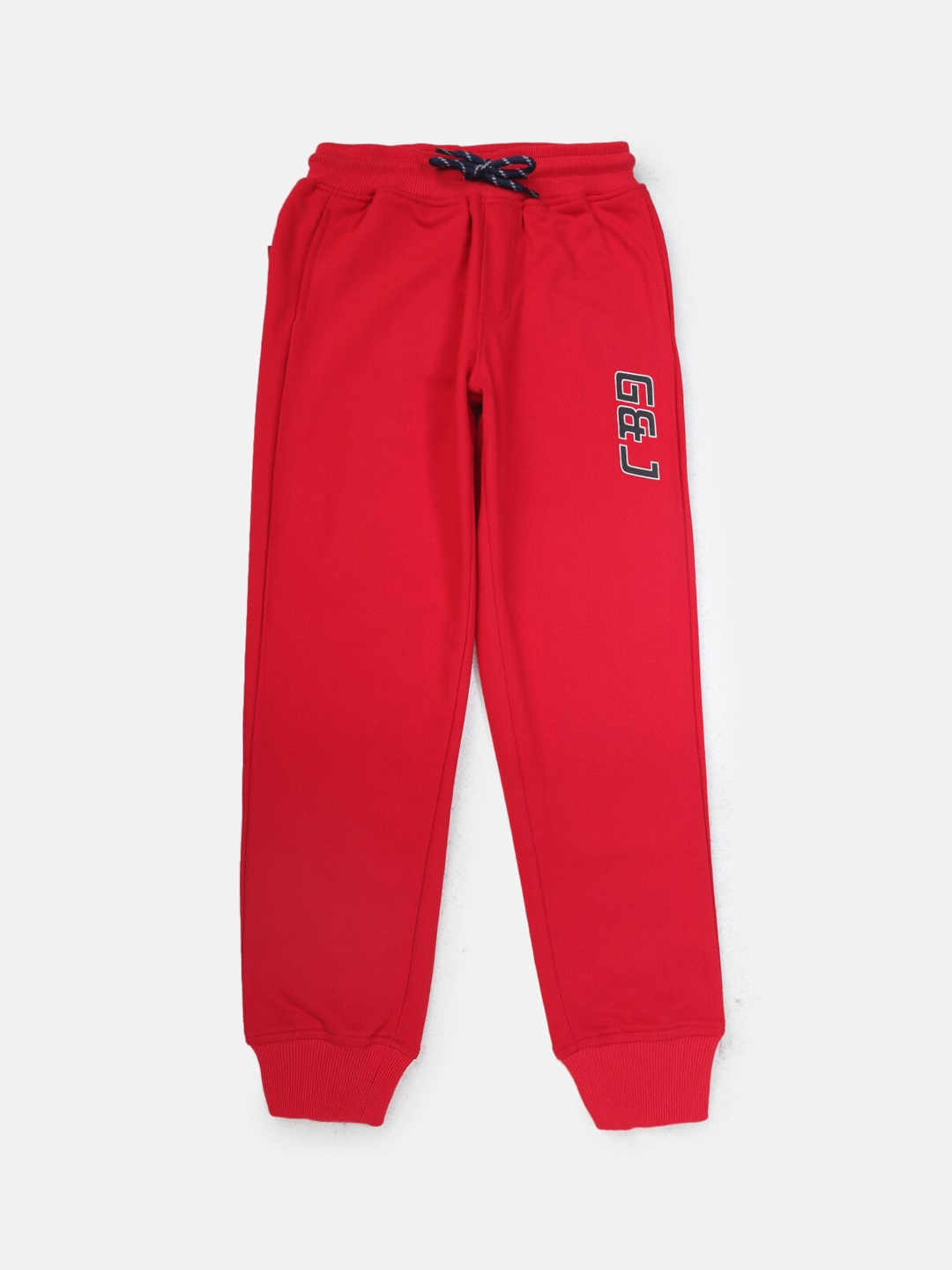

Gini and Jony Boys Brand Logo Printed Cotton Joggers, Red