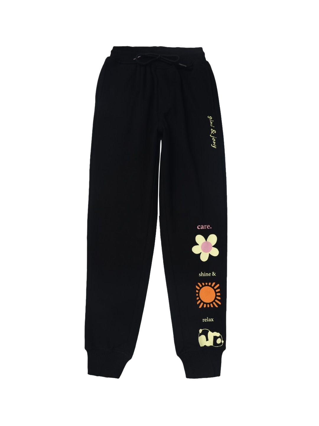 

Gini and Jony Boys Printed Regular Fit Cotton Joggers, Black
