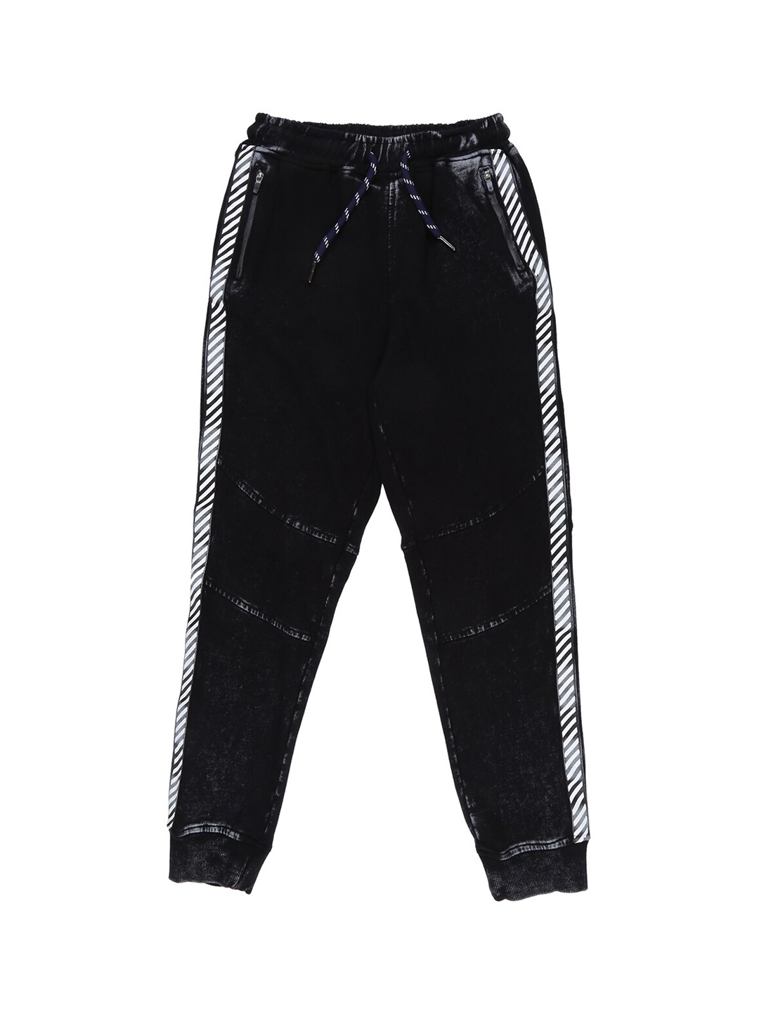 

Gini and Jony Boys Printed Cotton Joggers, Black