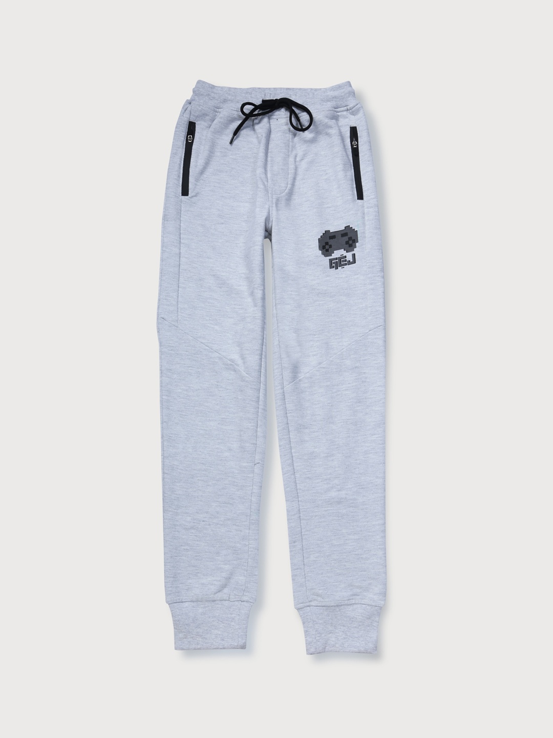 

Gini and Jony Boys Graphic Printed Cotton Joggers, Grey