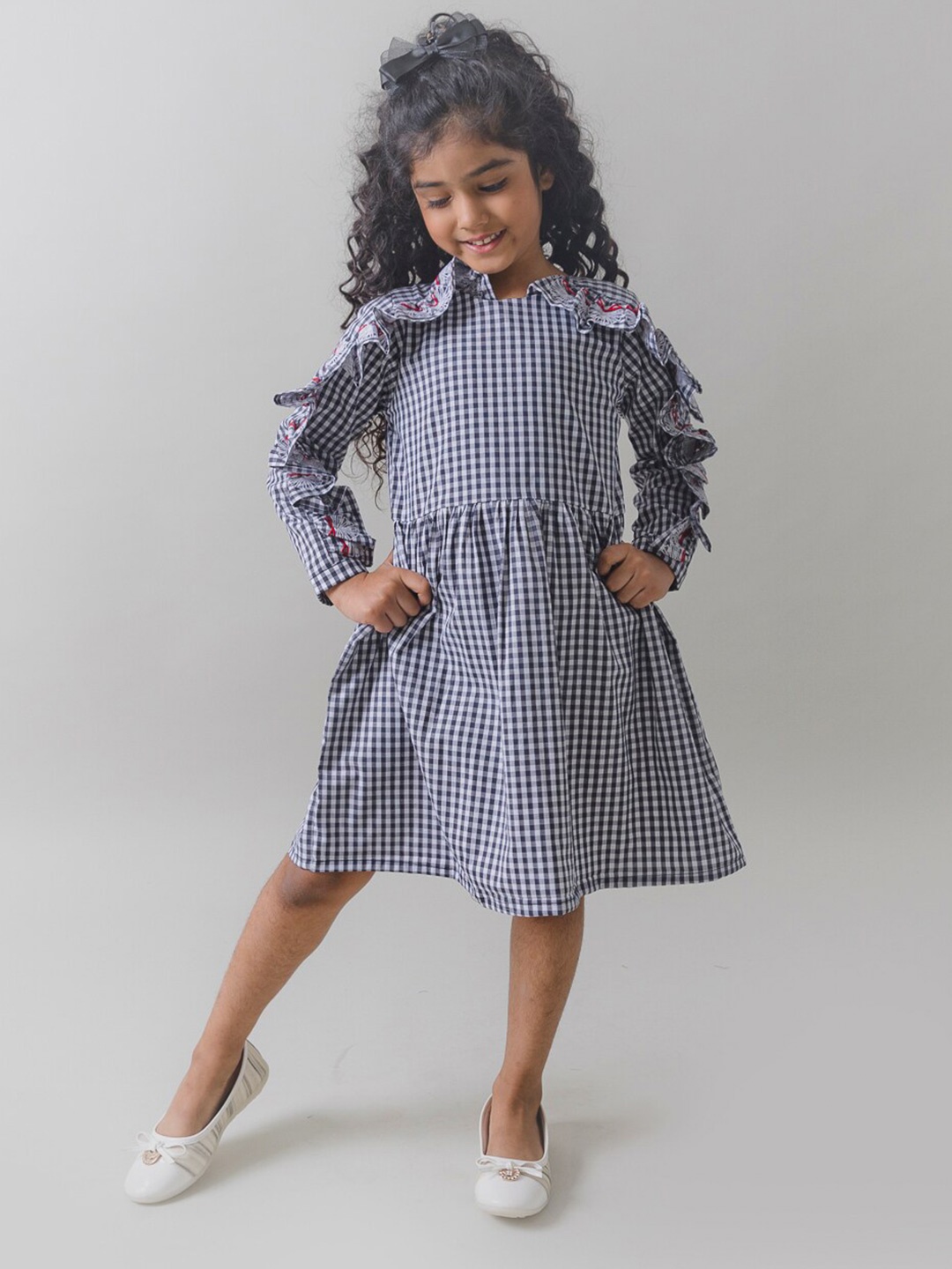 

Fairies Forever Checked Dress, White
