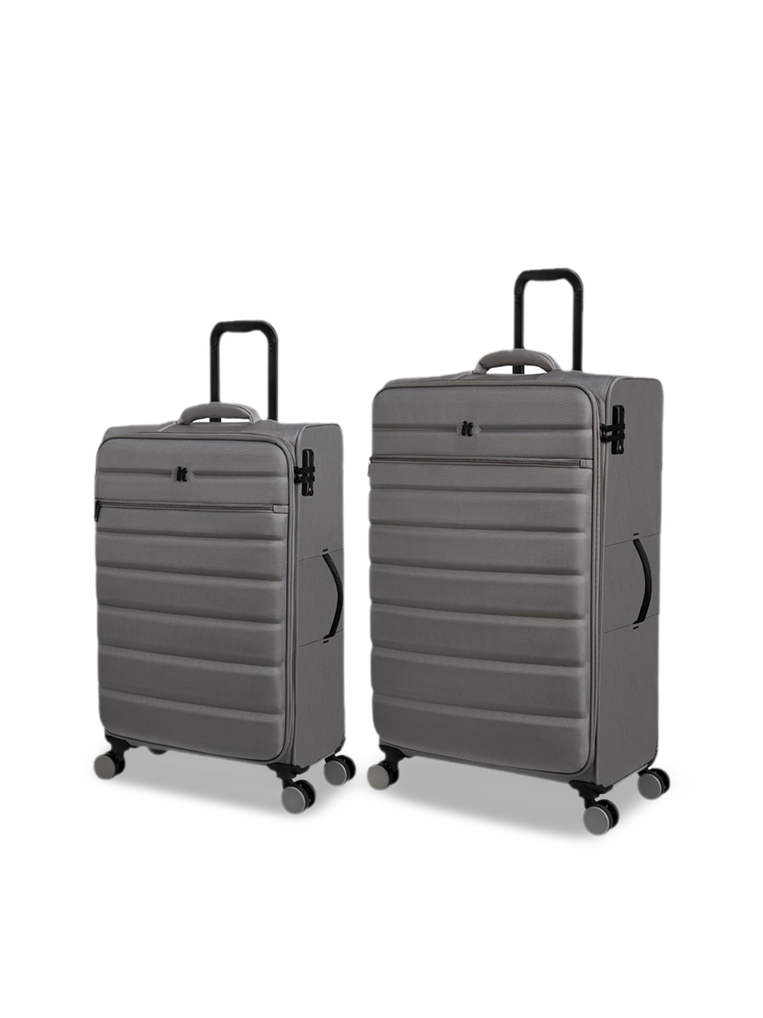 

IT luggage Set Of 2 Textured Soft-Sided Trolley Suitcases, Grey