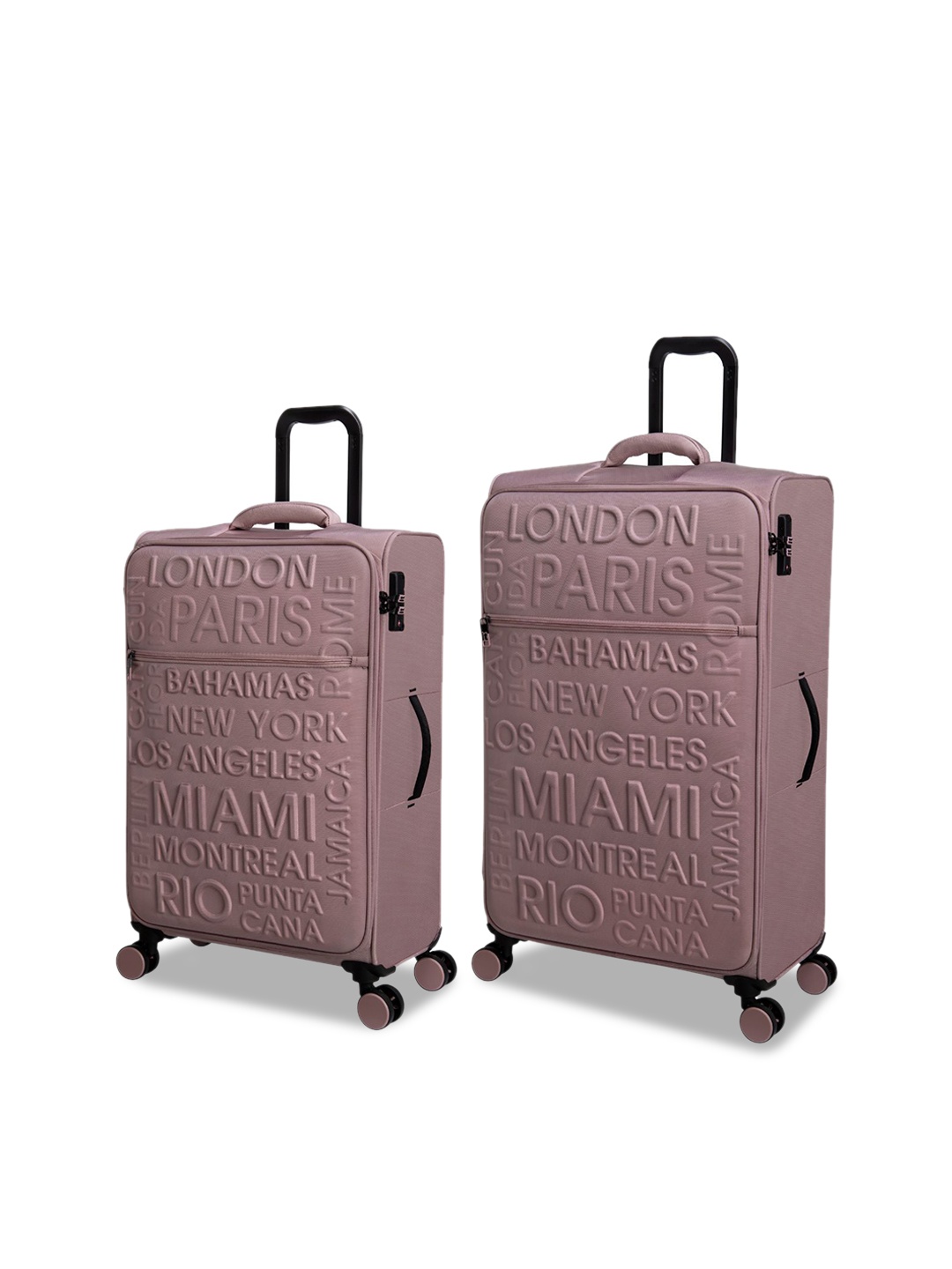

IT luggage Set Of 2 Self-Design Soft-Sided Trolley Bag, Pink
