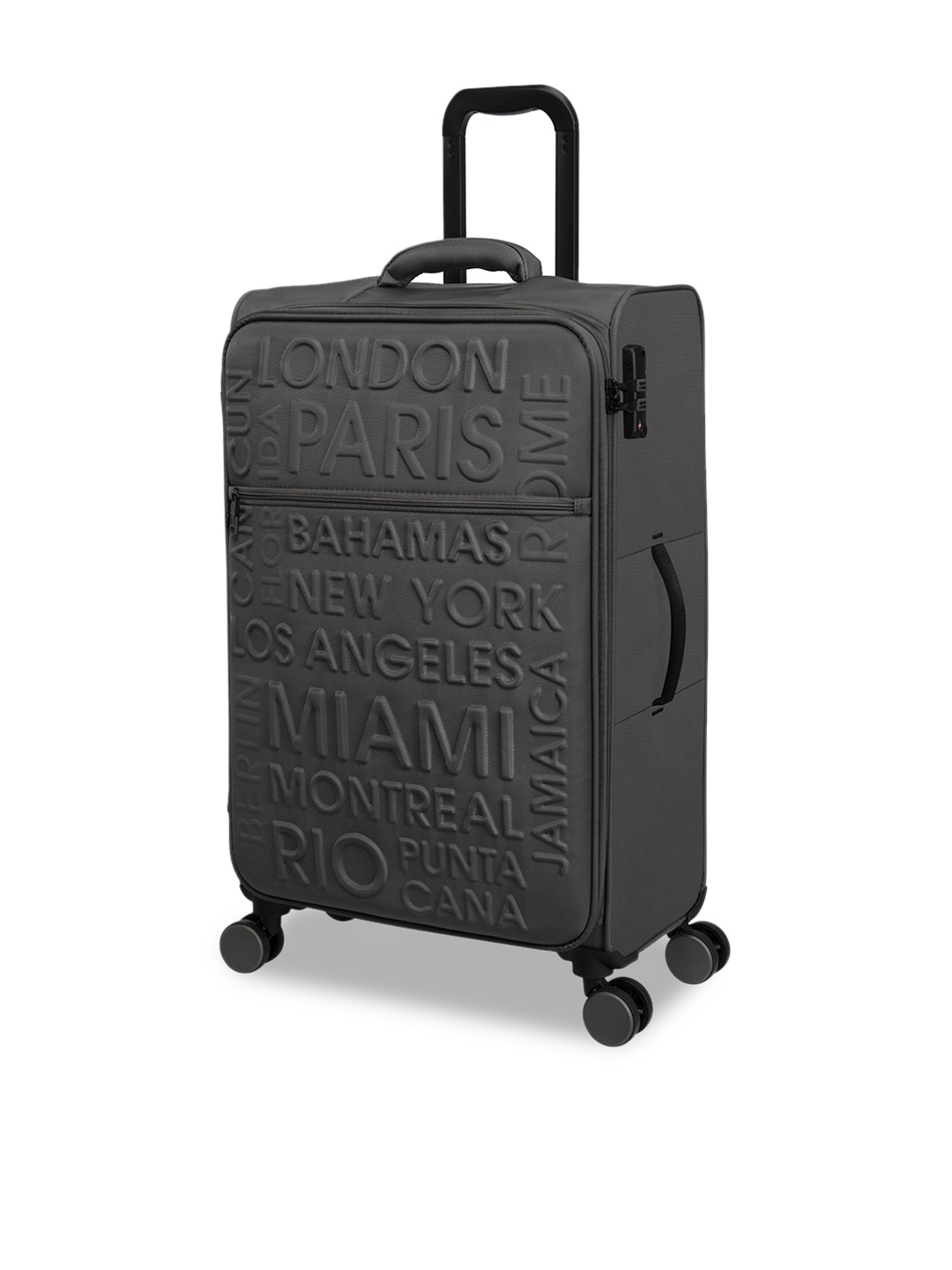 

IT luggage Textured Hard Side Cabin Trolley Suitcase, Grey