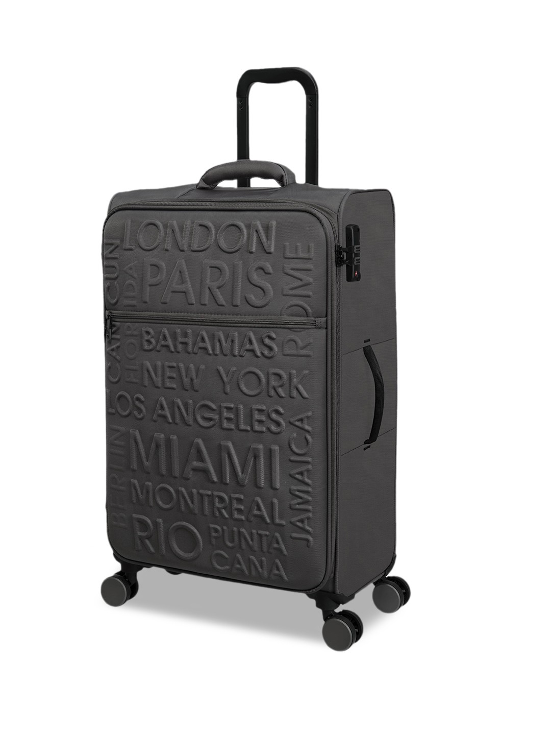 

IT luggage Textured Soft-Sided Trolley Bag, Grey