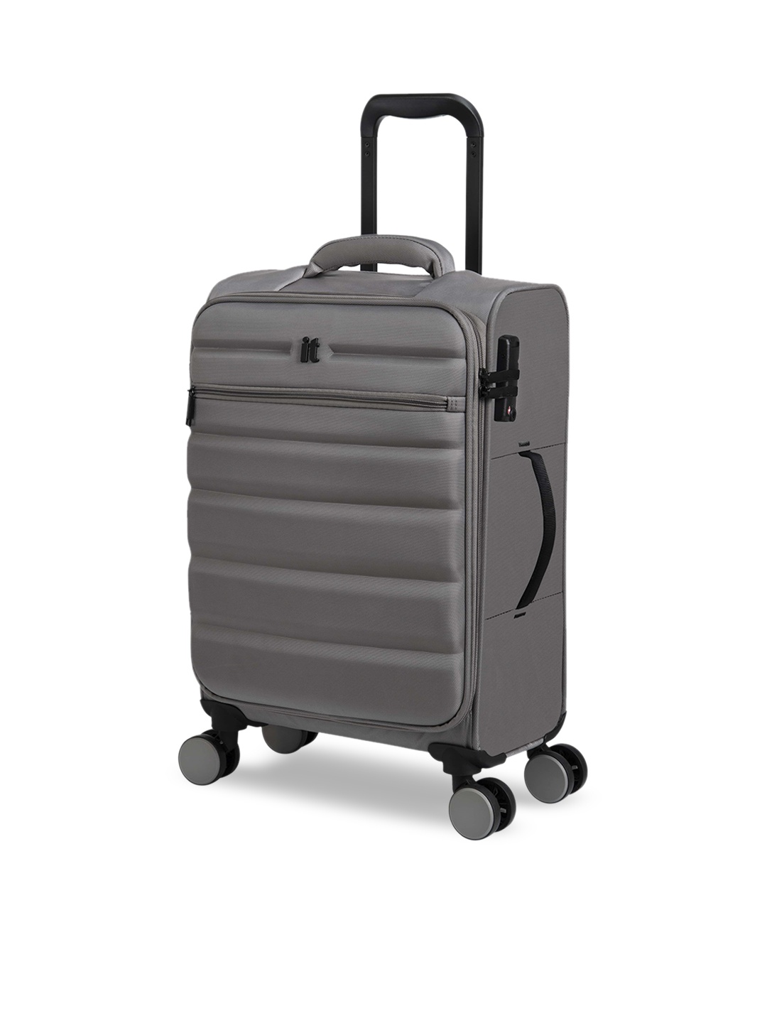 

IT luggage Textured Hard-Sided Small Trolley Suitcase, Grey