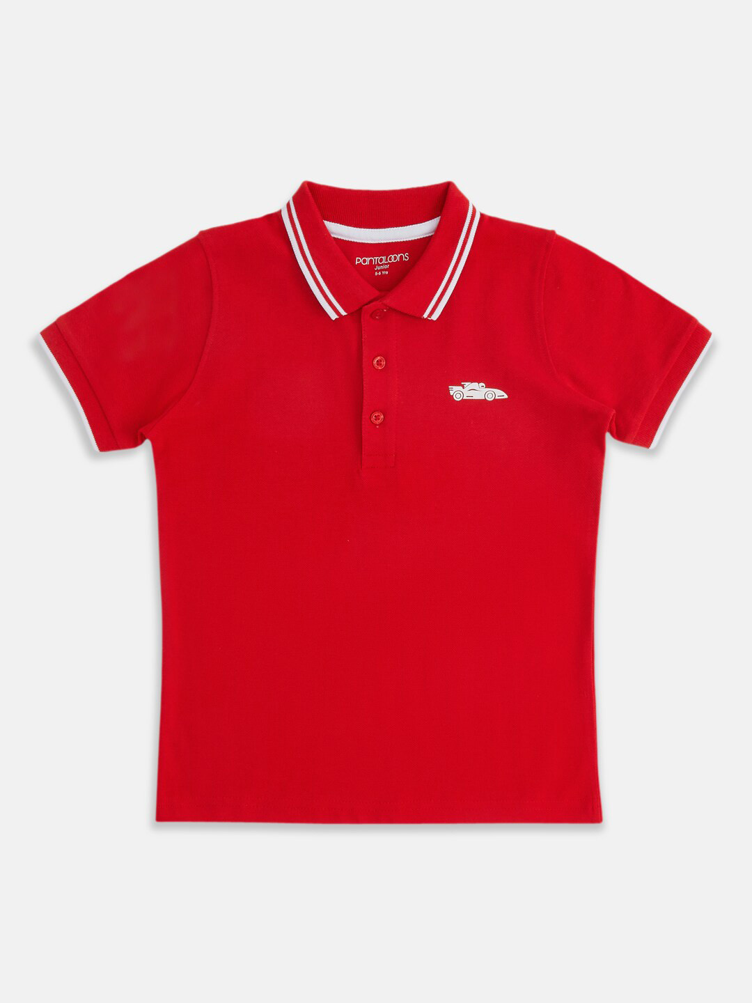 

Pantaloons Junior Boys Polo Collar Cotton T-shirt, Red
