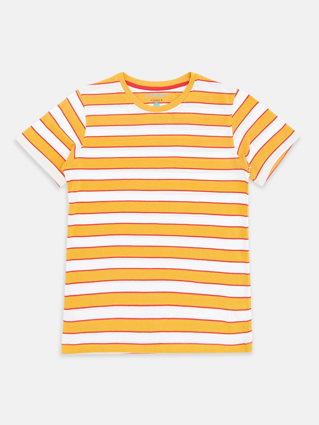 

Pantaloons Junior Boys Striped Cotton T-shirt, White