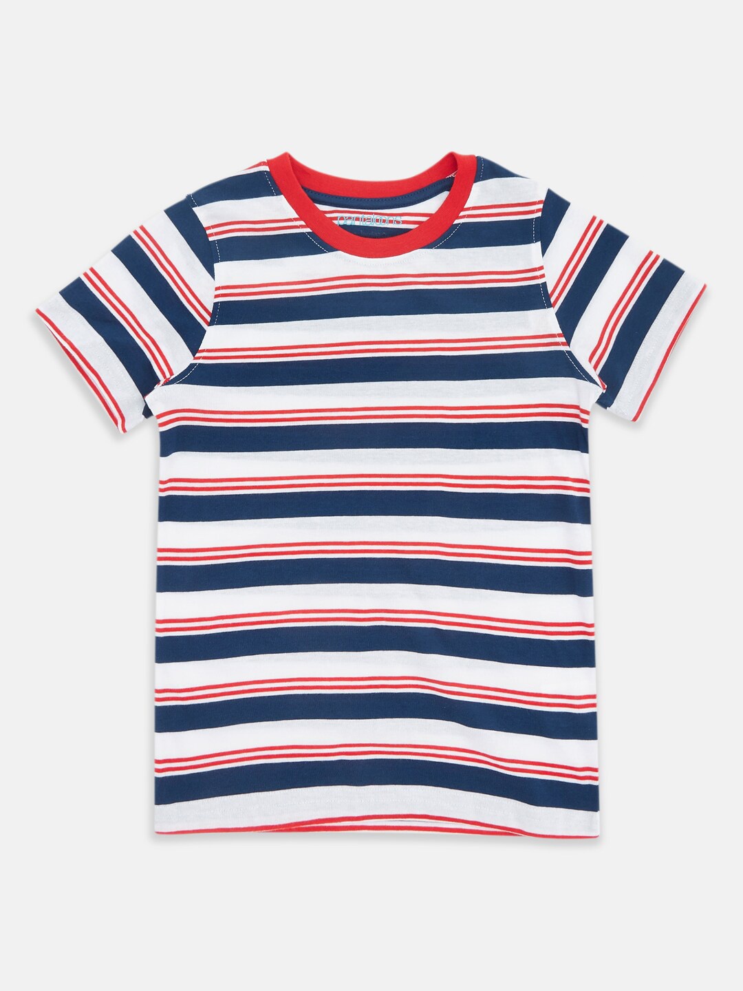 

Pantaloons Junior Boys Striped Cotton T-shirt, White