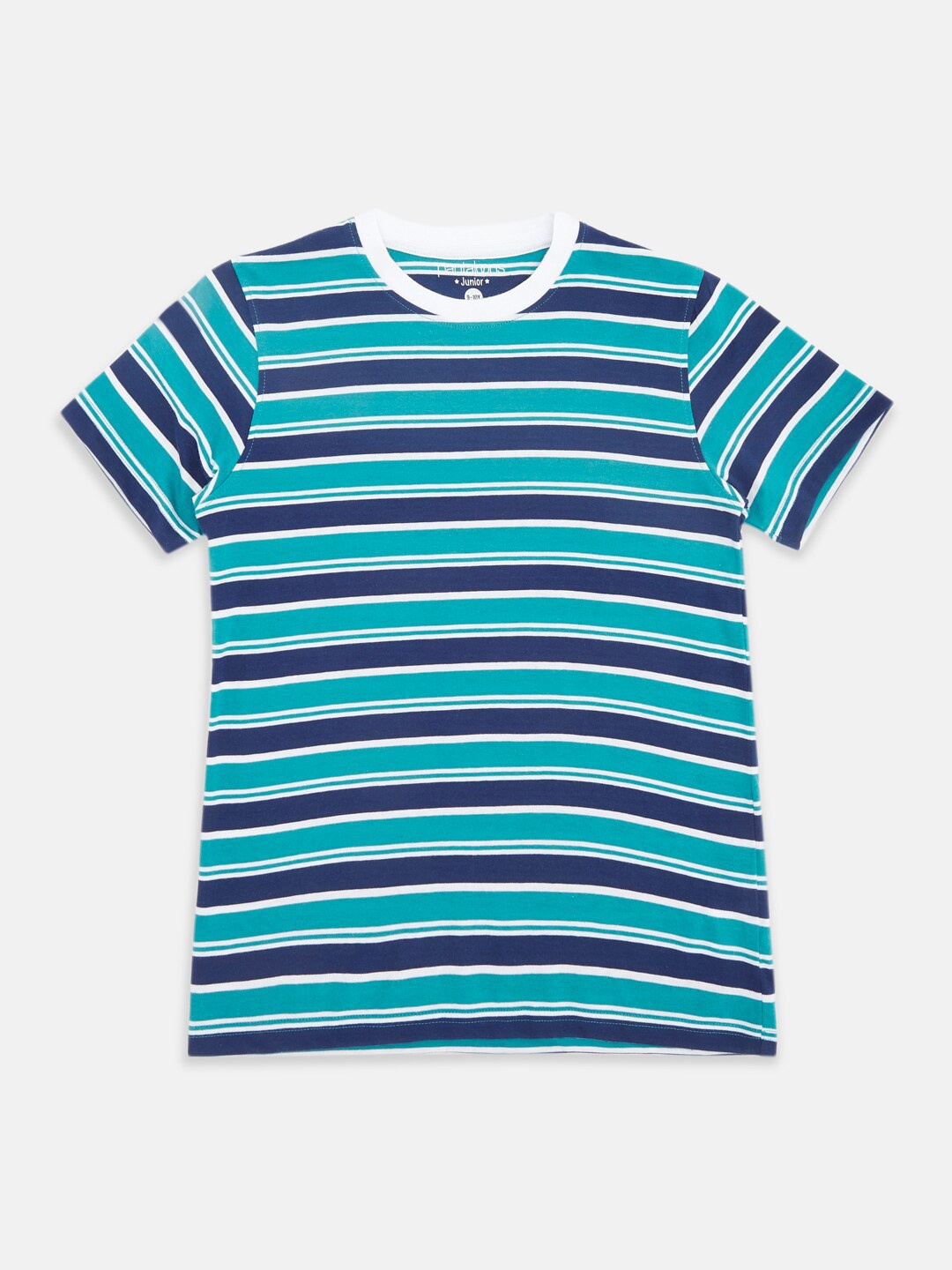 

Pantaloons Junior Boys Striped Cotton T-shirt, Navy blue