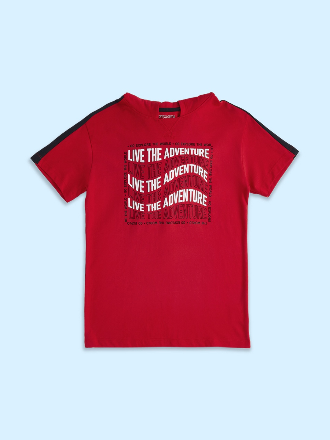 

Pantaloons Junior Boys Typography Printed Cotton T-shirt, Red