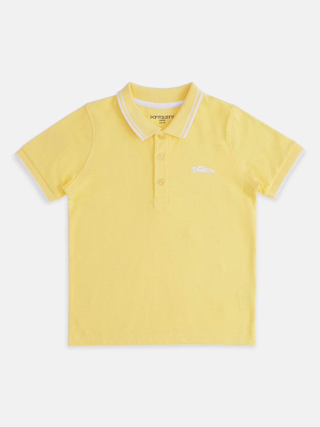 

Pantaloons Junior Boys Polo Collar Cotton T-shirt, Yellow