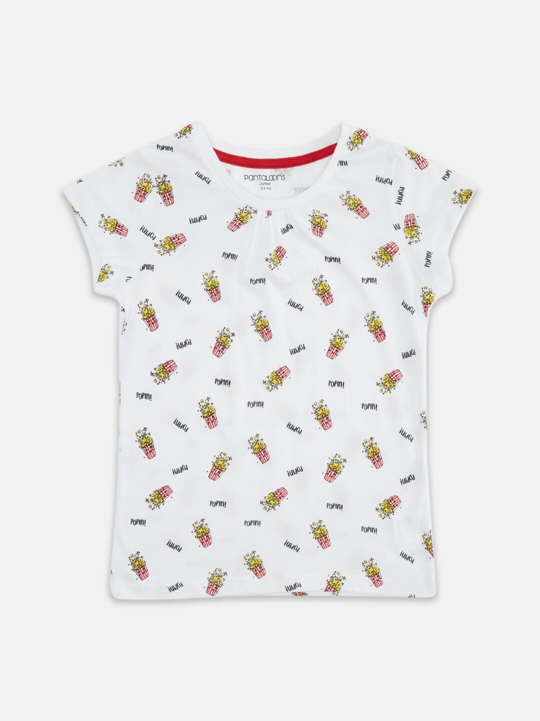 

Pantaloons Junior Girls Printed Cotton T-shirt, White