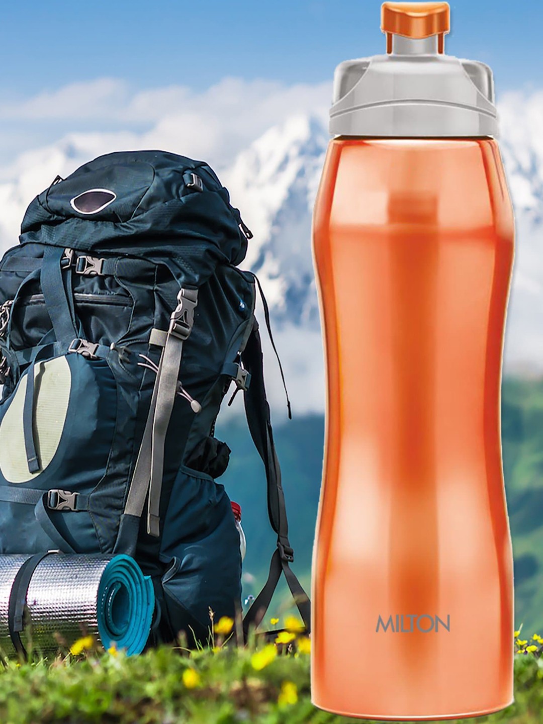 

Milton Hawk 750 Orange Colored Stainless Steel BPA Free Sipper Water Bottle- 750 ml
