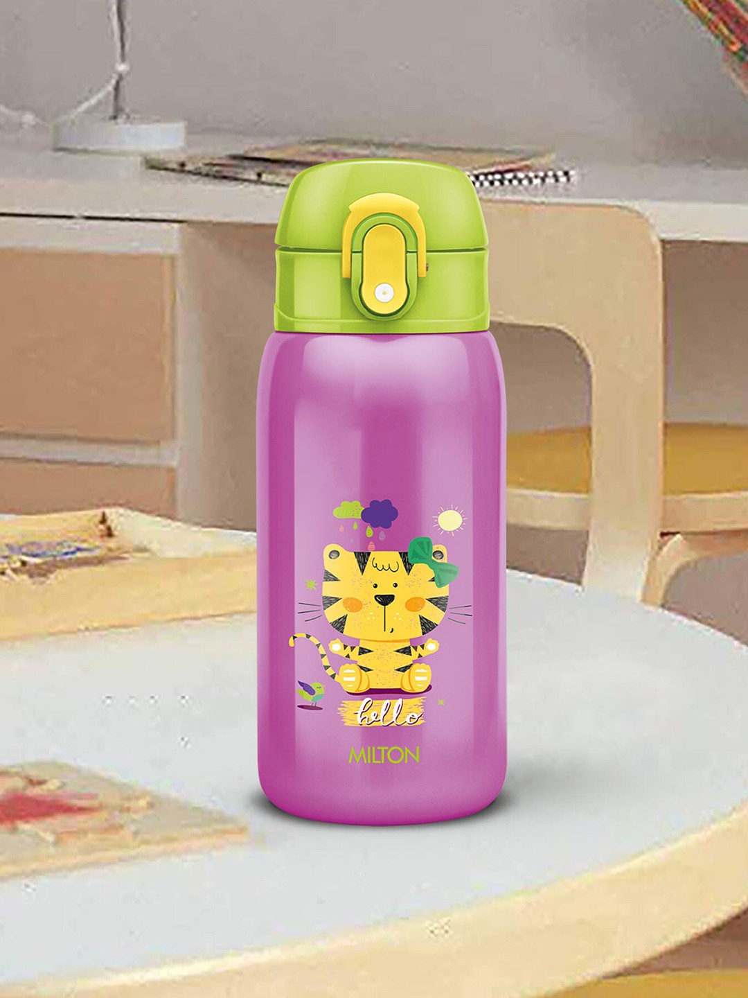 

Milton Jolly 375 Kids Purple Printed Thermosteel Sipper Water Bottle 300 ml