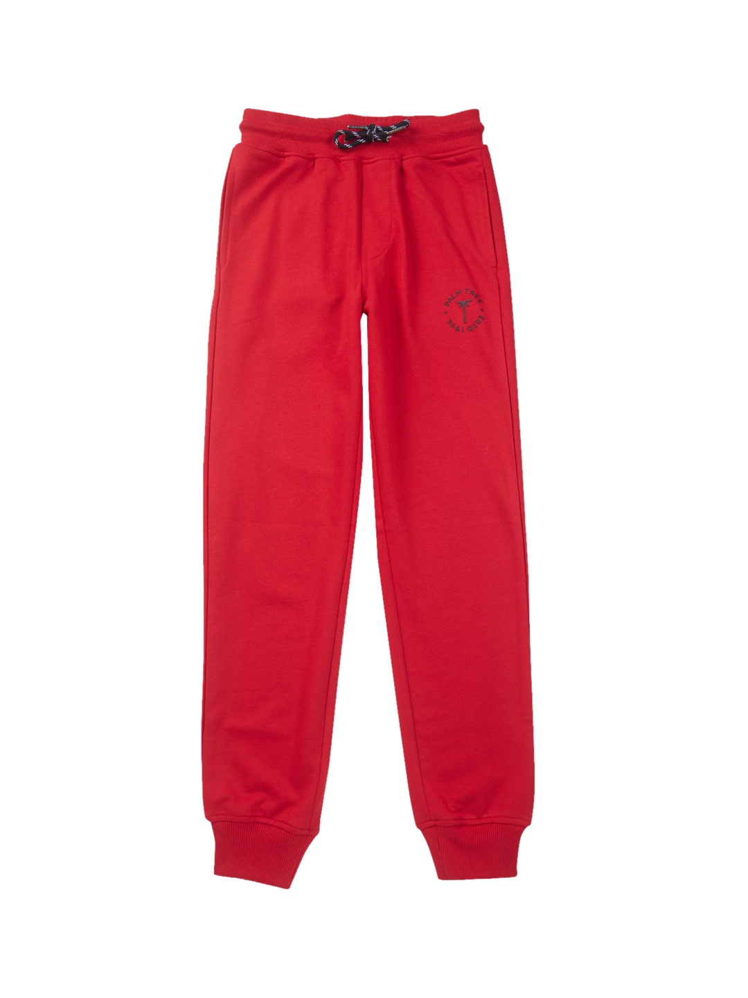 

Palm Tree Boys Cotton Track Pants, Red