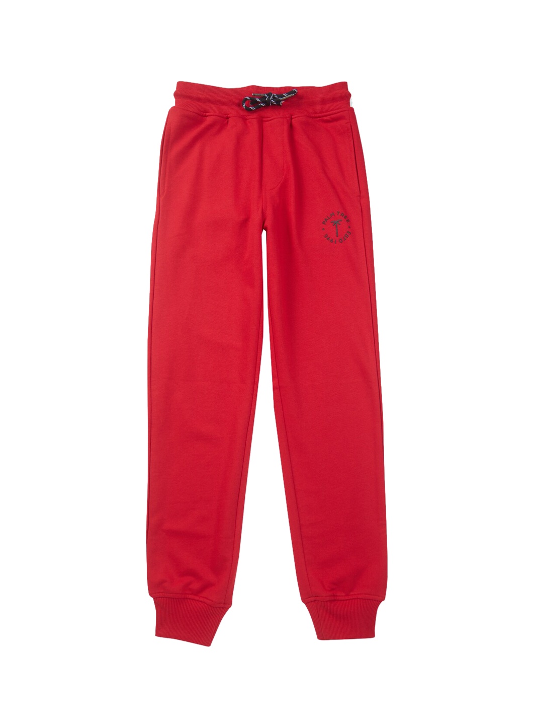 

Palm Tree Boys Brand Logo Printed Cotton Joggers, Red