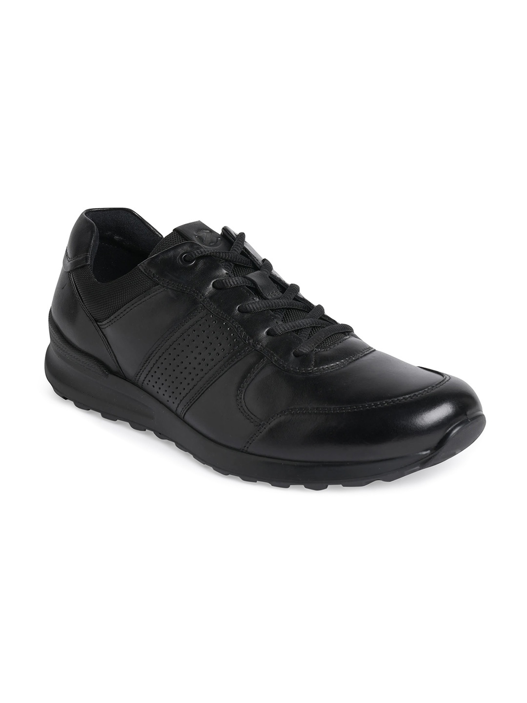 

ECCO Men Leather Sneakers, Black