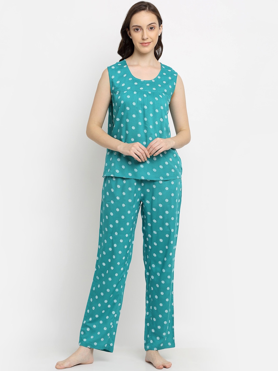 

Katn India Women Printed Night suit, Blue