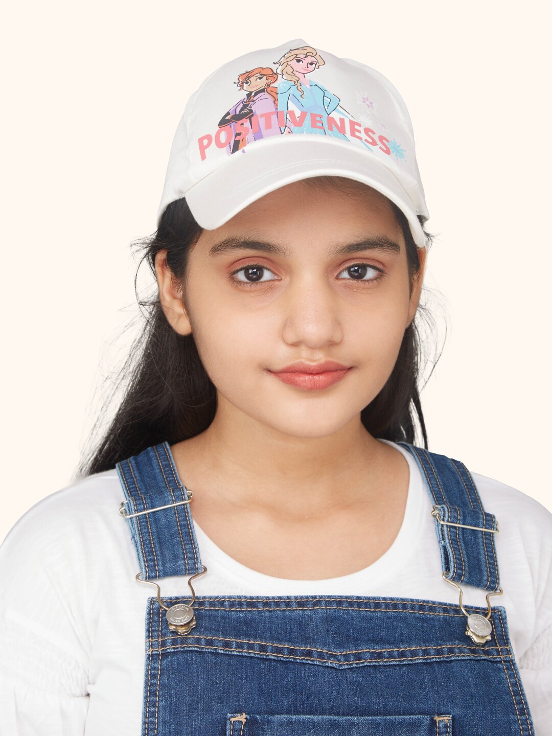 

Zalio Girls Frozen Printed Cotton Baseball Cap, White