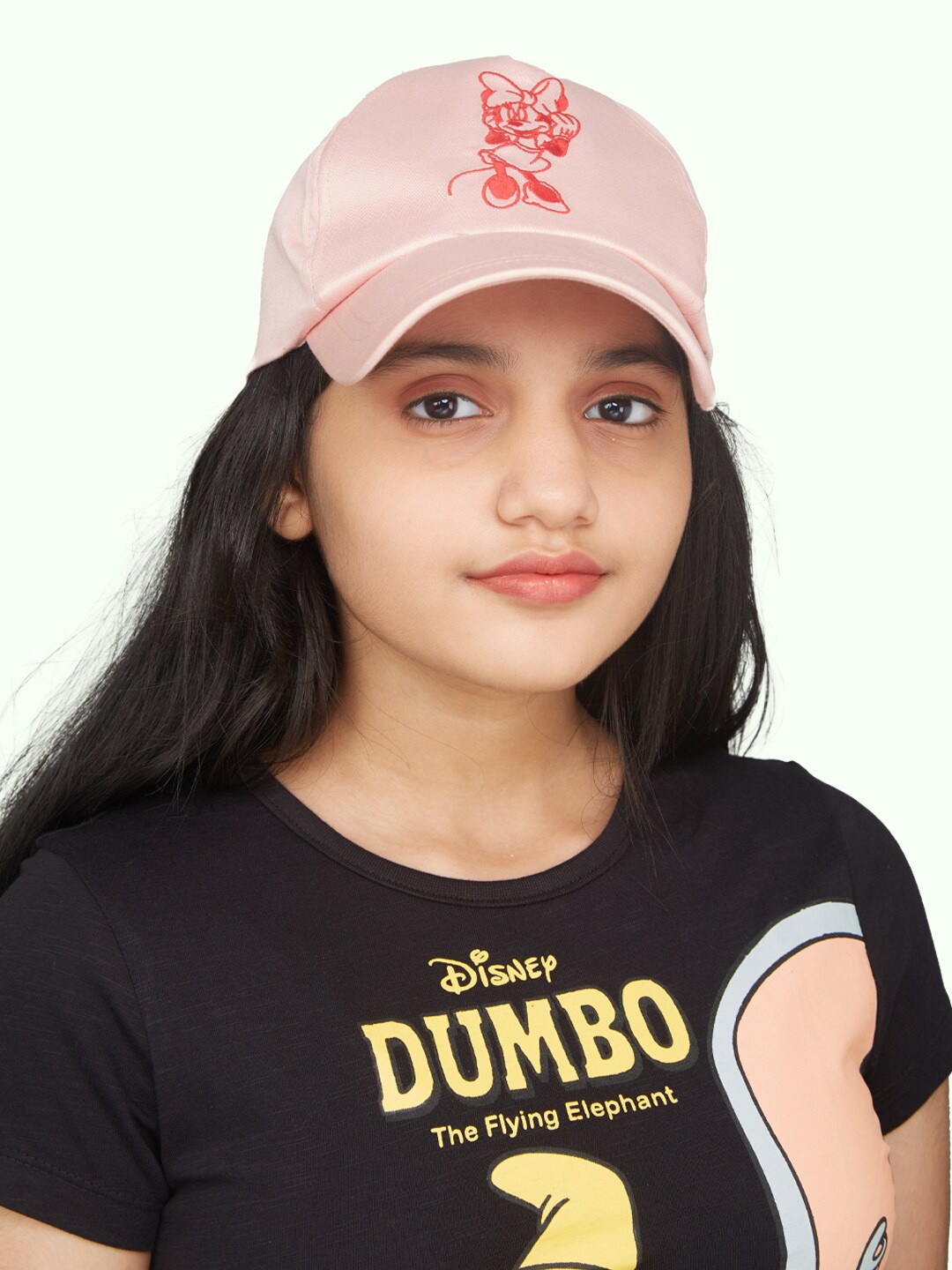 

Zalio Girls Minnie Mouse Printed Cotton Baseball Cap, Pink