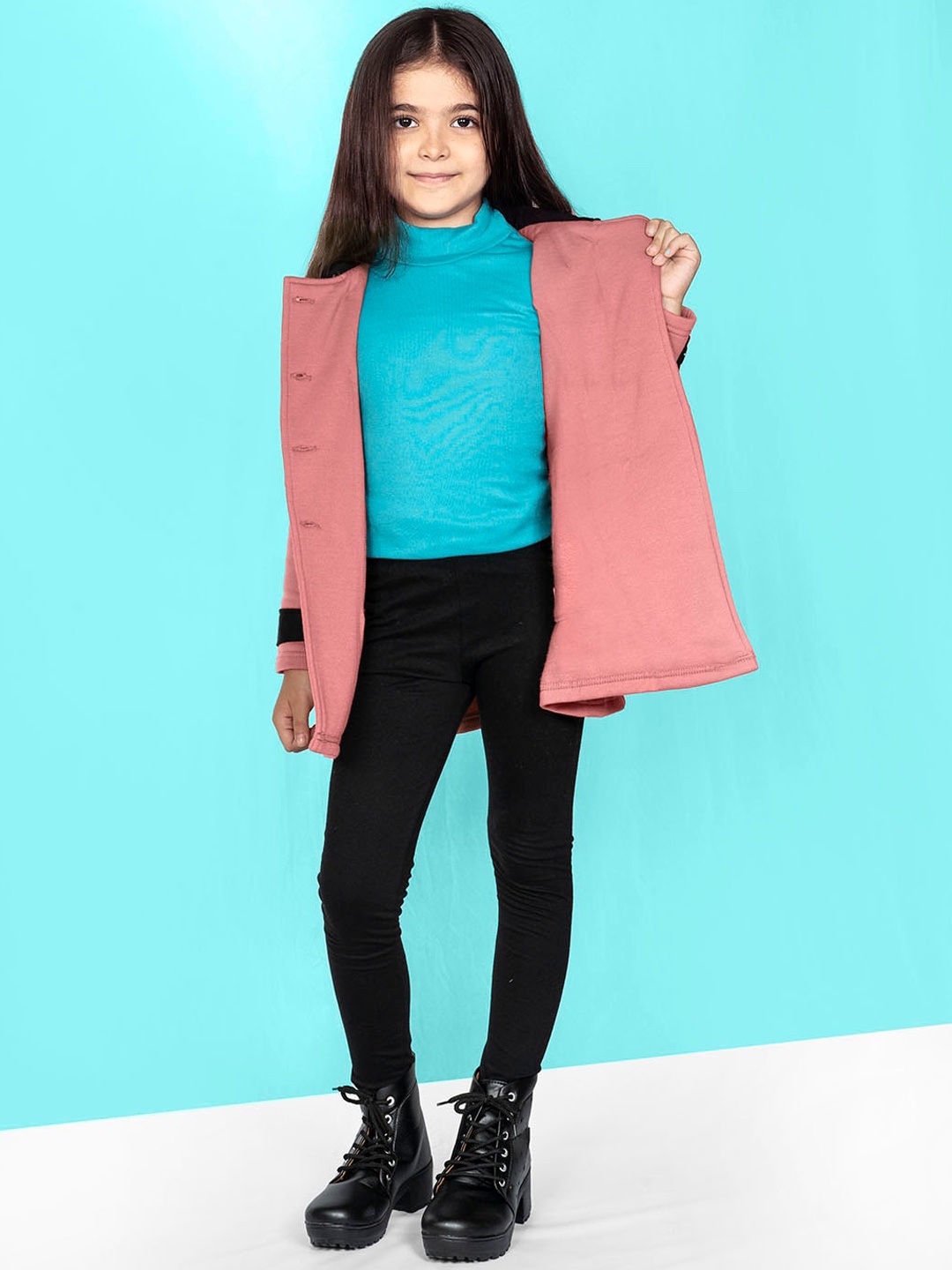 

Naughty Ninos Girls Double-Breasted Fleece PeaCoat, Mauve