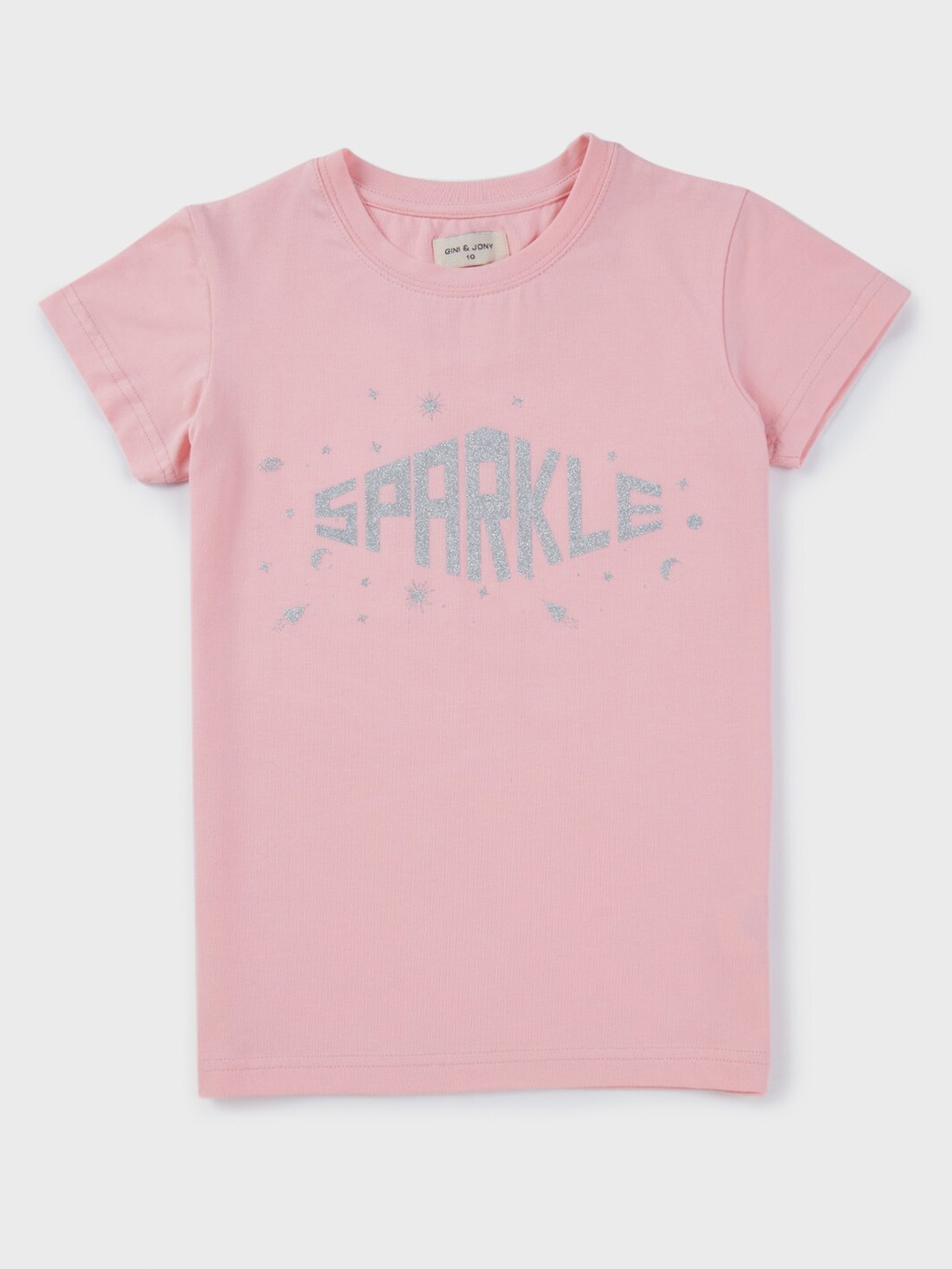 

Gini and Jony Girls Typography Printed Cotton T-shirt, Pink