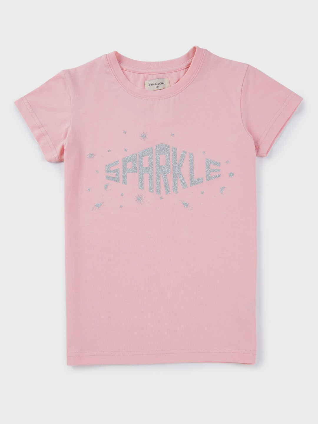

Gini and Jony Typography Printed Cotton Top, Pink
